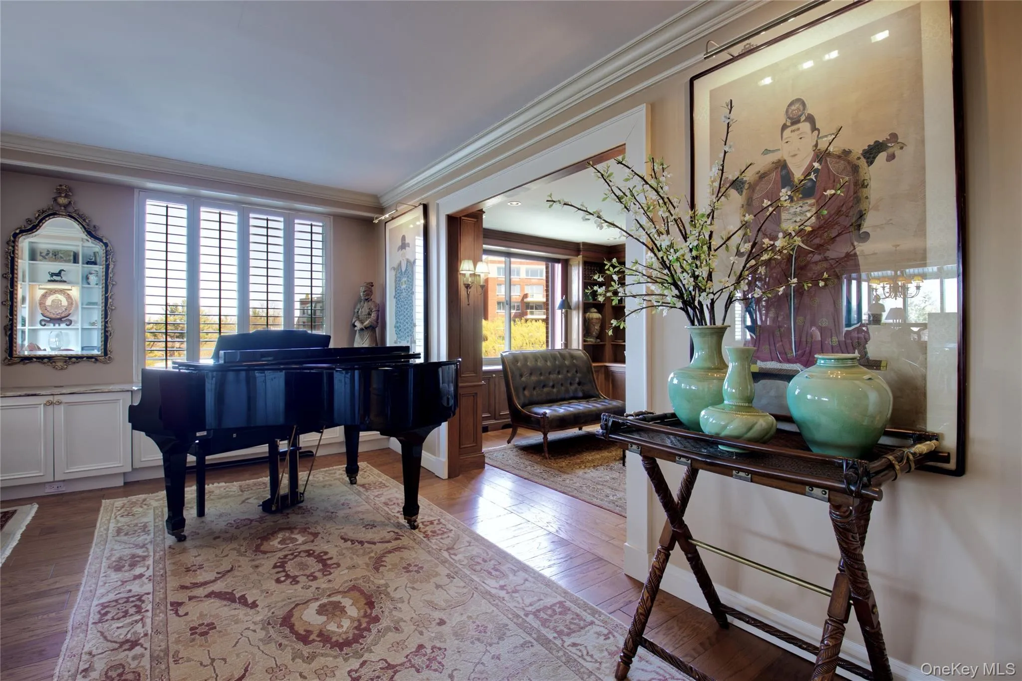 Piano area between living room & den Piano area between living room & den
