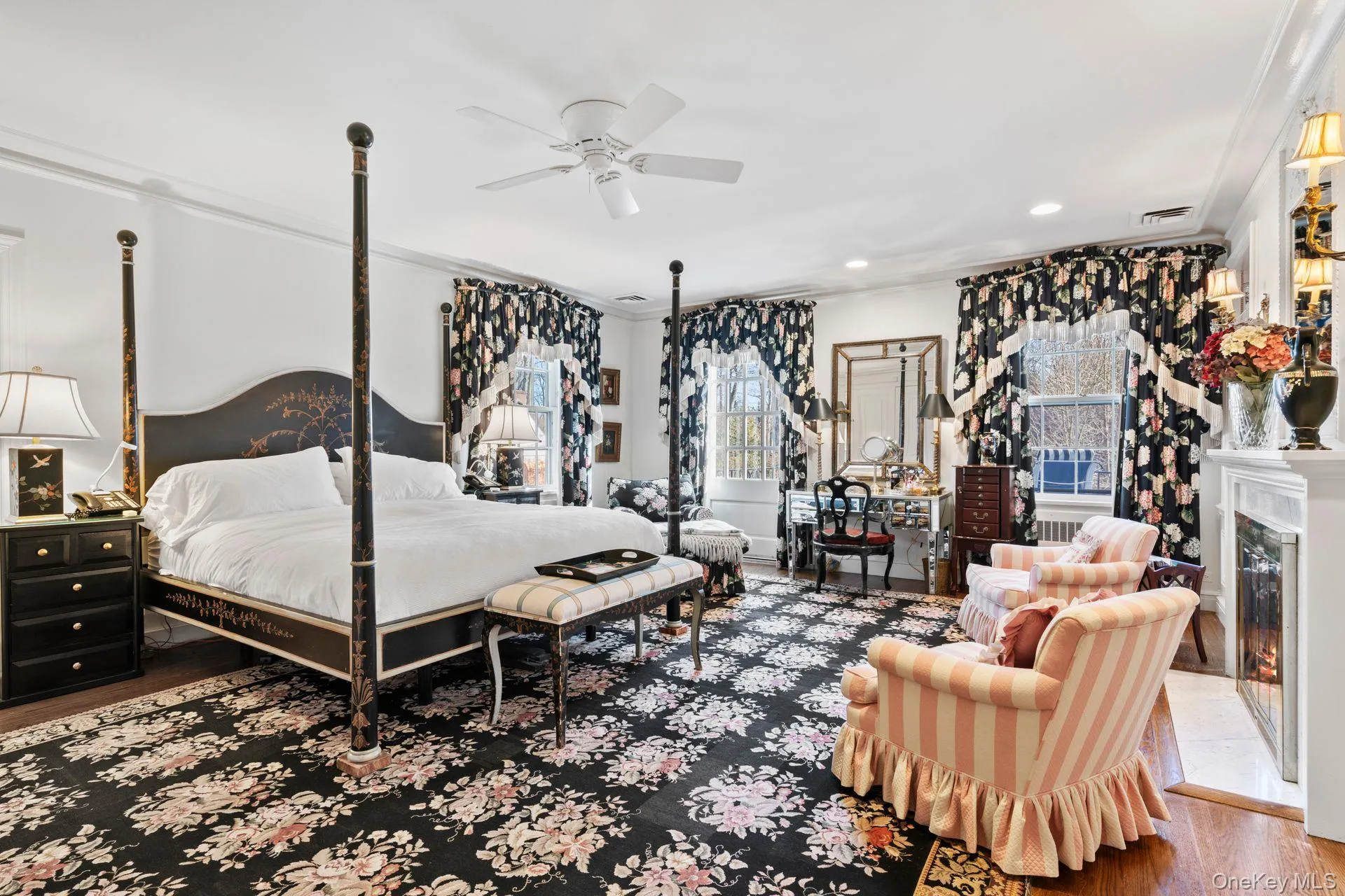 Primary bedroom with wood burning fireplace Primary bedroom with wood burning fireplace