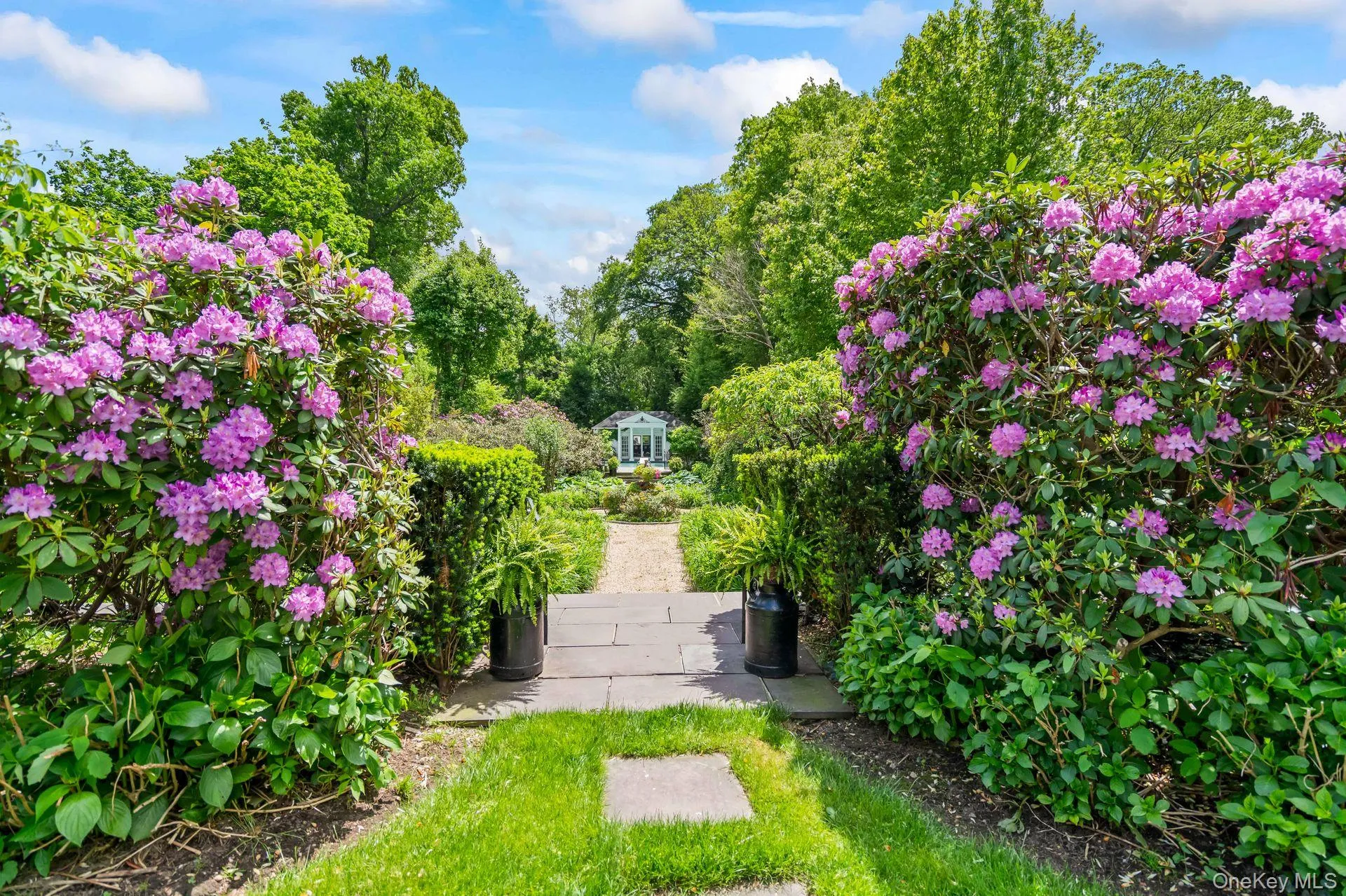 View of flourishing gardens View of flourishing gardens