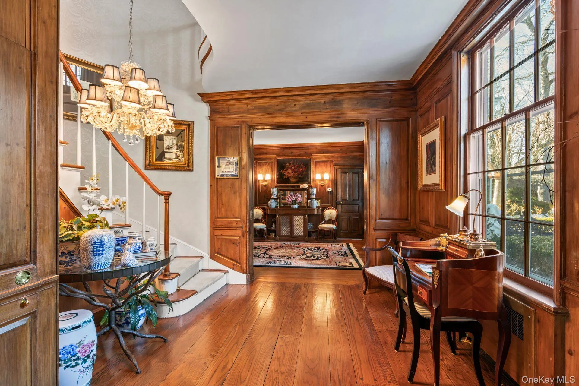 Main staircase adjacent to foyer Main staircase adjacent to foyer