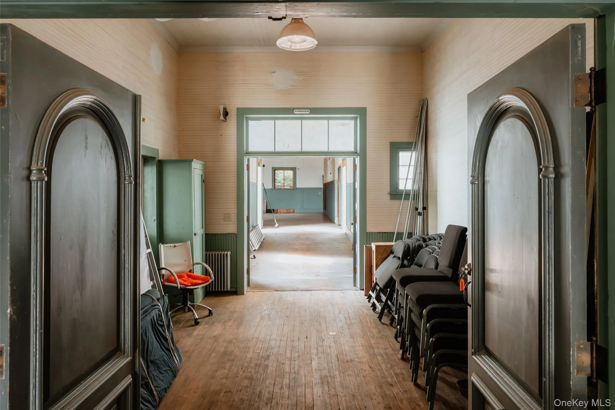 Catwalk /hallway from main schoolhouse to gym Catwalk /hallway from main schoolhouse to gym