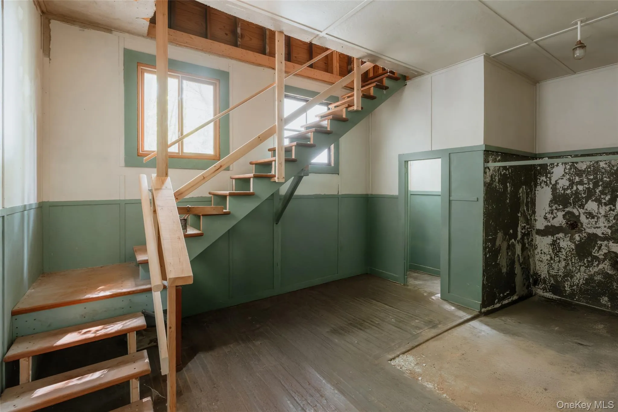 former bathroom with stairs going to second attic/unfinished space former bathroom with stairs going to second attic/unfinished space