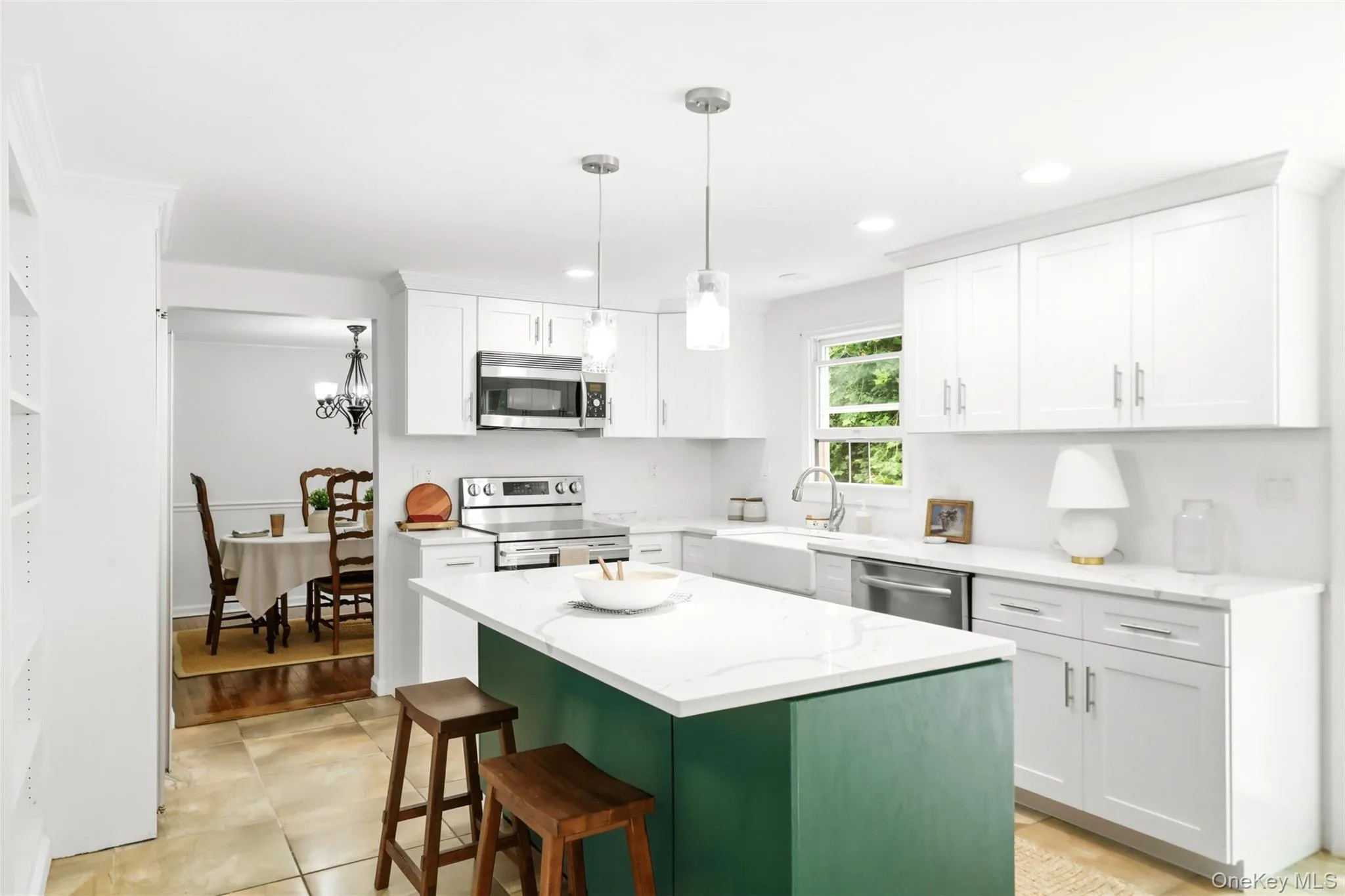 fun blue island pops against white cabinetry! fun blue island pops against white cabinetry!