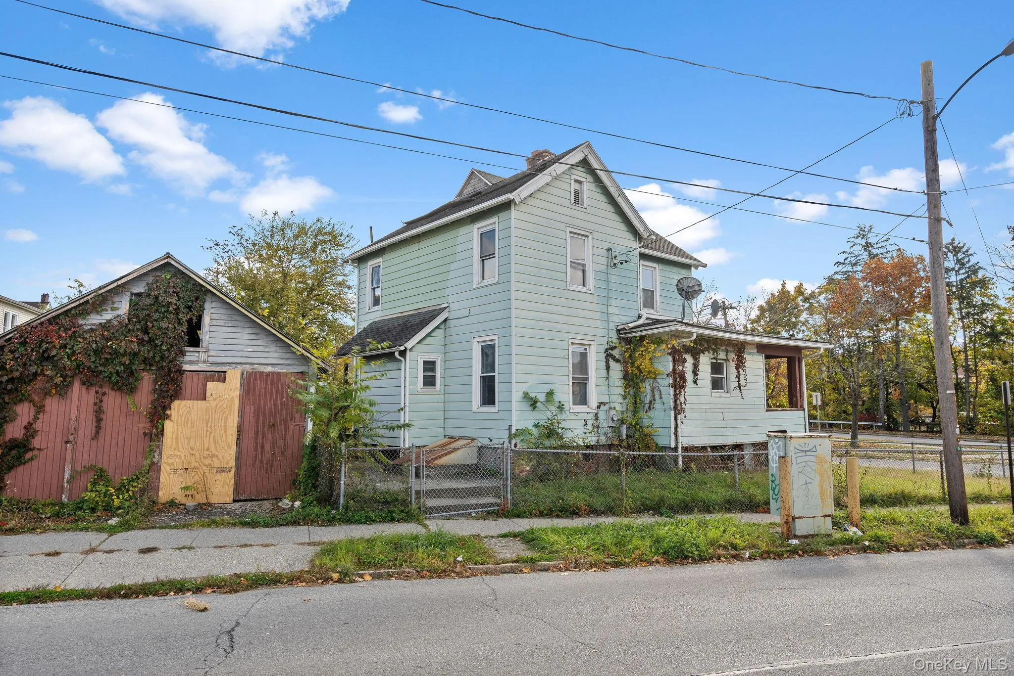 View of front facade with a fenced front yard and a gate View of front facade with a fenced front yard and a gate