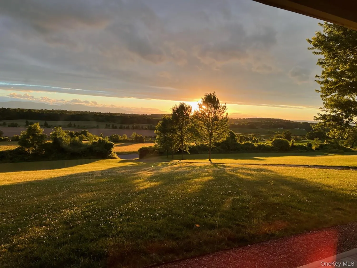 At dusk from the living room At dusk from the living room