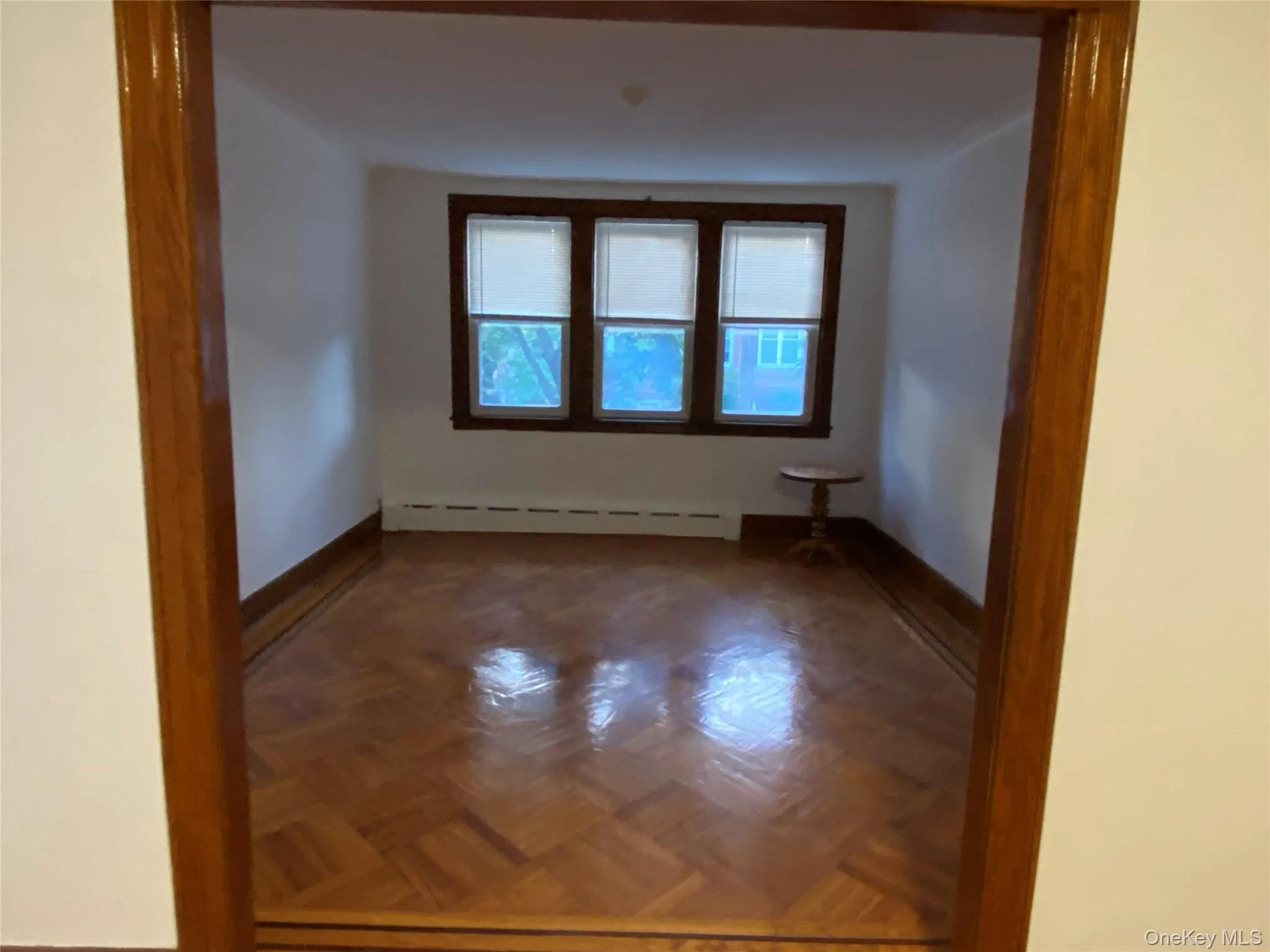 Unfurnished room with a baseboard radiator and baseboards Unfurnished room with a baseboard radiator and baseboards