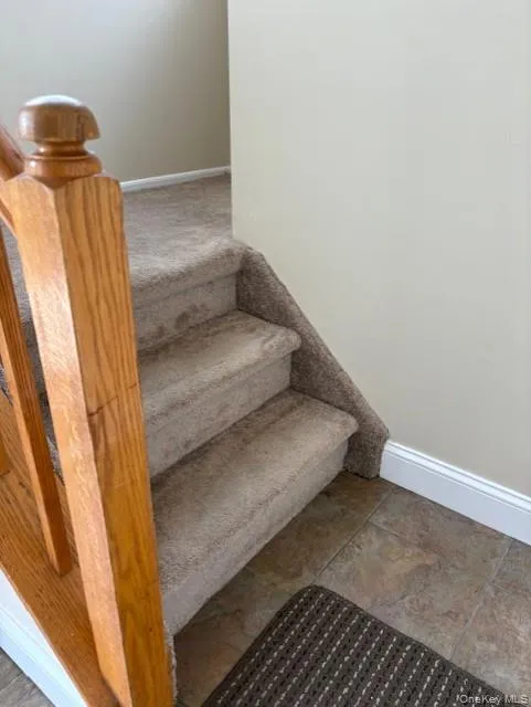 Stairway with baseboards Stairway with baseboards