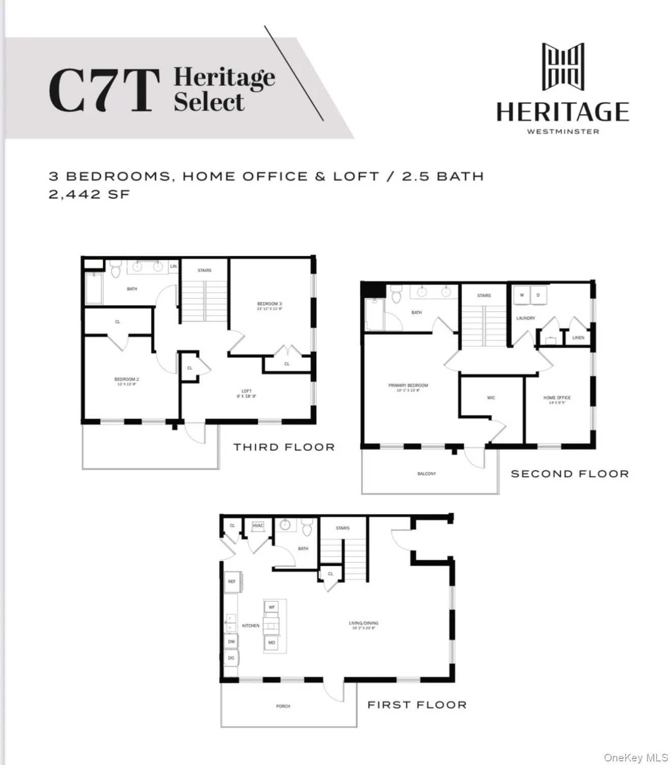 C7T- 3 BEDROOM, 2.5 BATHROOM TOWNHOUSE WITH HOME OFFICE AND LOFT; approx 2442 SQFT C7T- 3 BEDROOM, 2.5 BATHROOM TOWNHOUSE WITH HOME OFFICE AND LOFT; approx 2442 SQFT