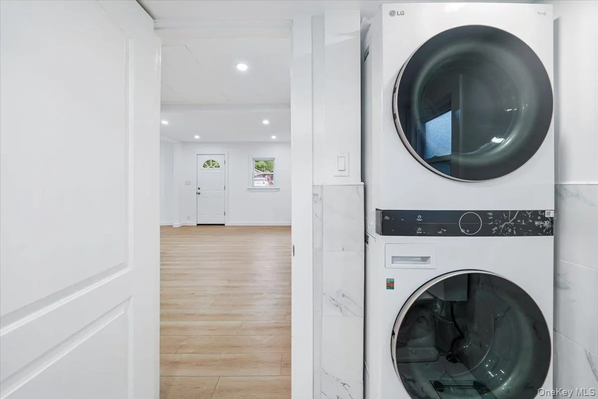 Washer dryer unit in bathroom Washer dryer unit in bathroom