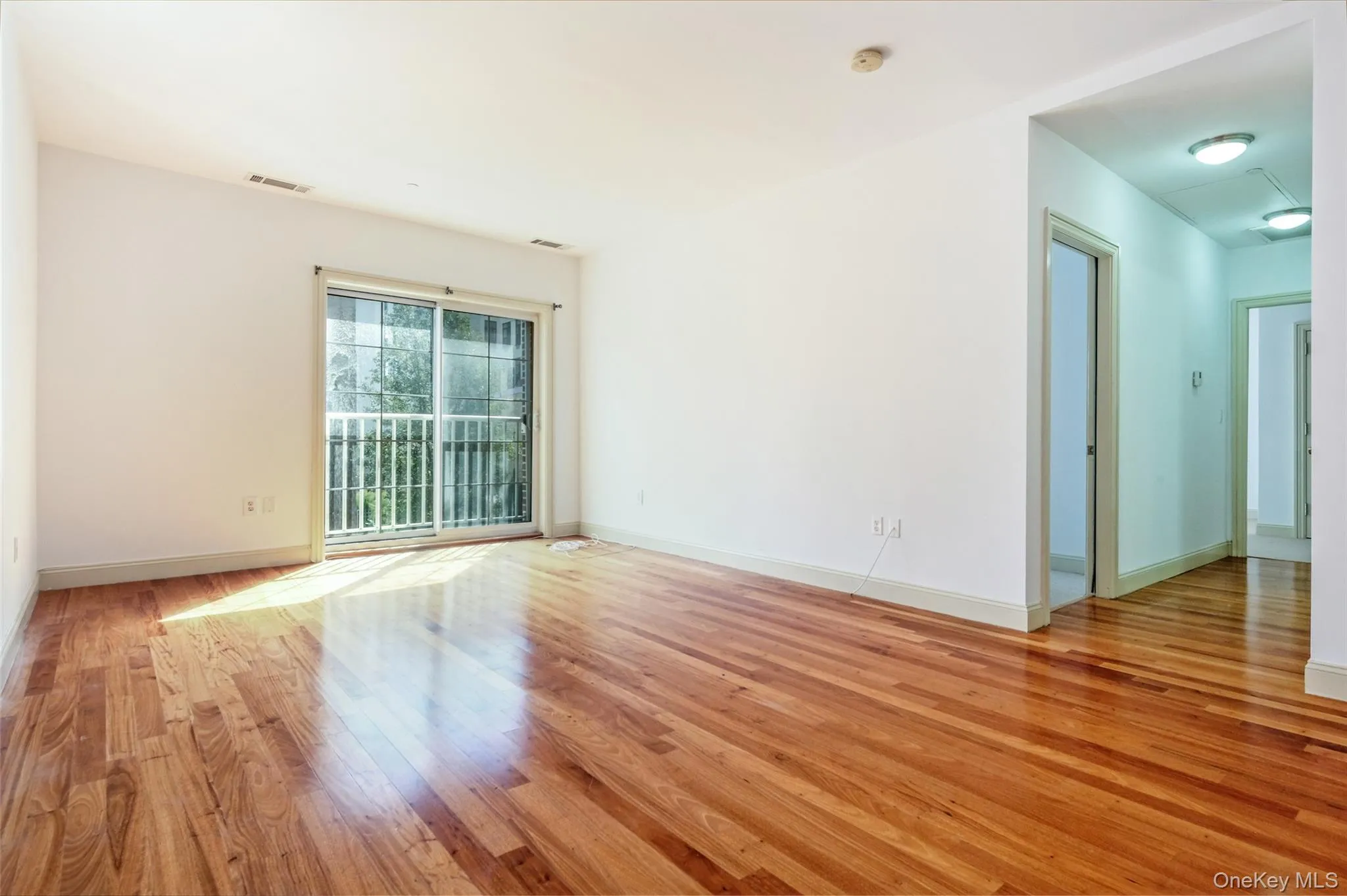 Unfurnished room with light wood finished floors and baseboards Unfurnished room with light wood finished floors and baseboards