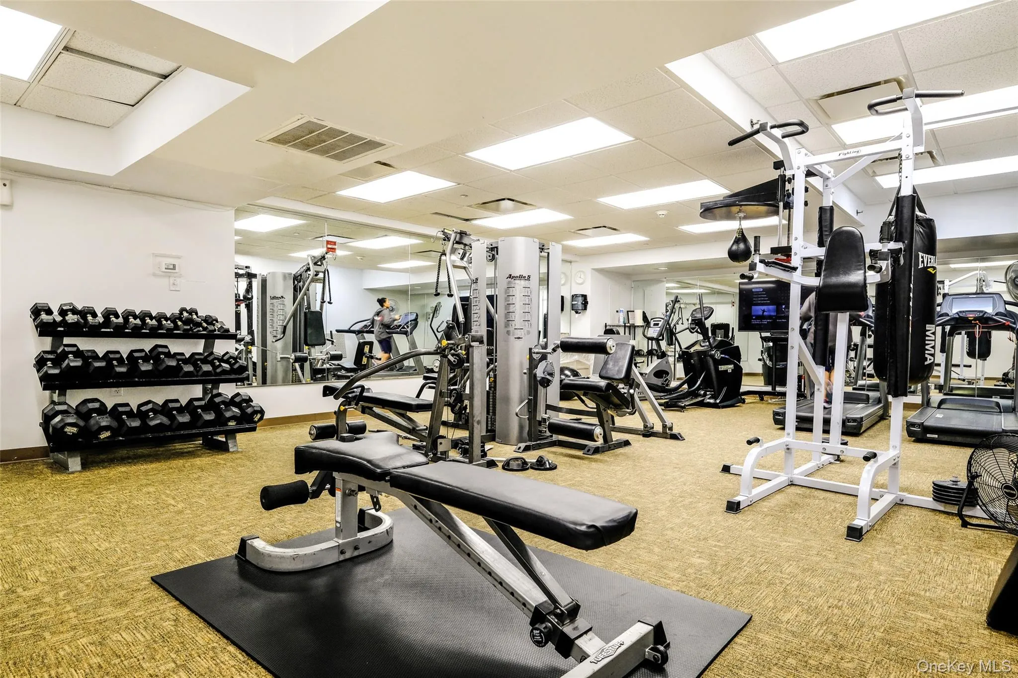 Workout area featuring a paneled ceiling Workout area featuring a paneled ceiling