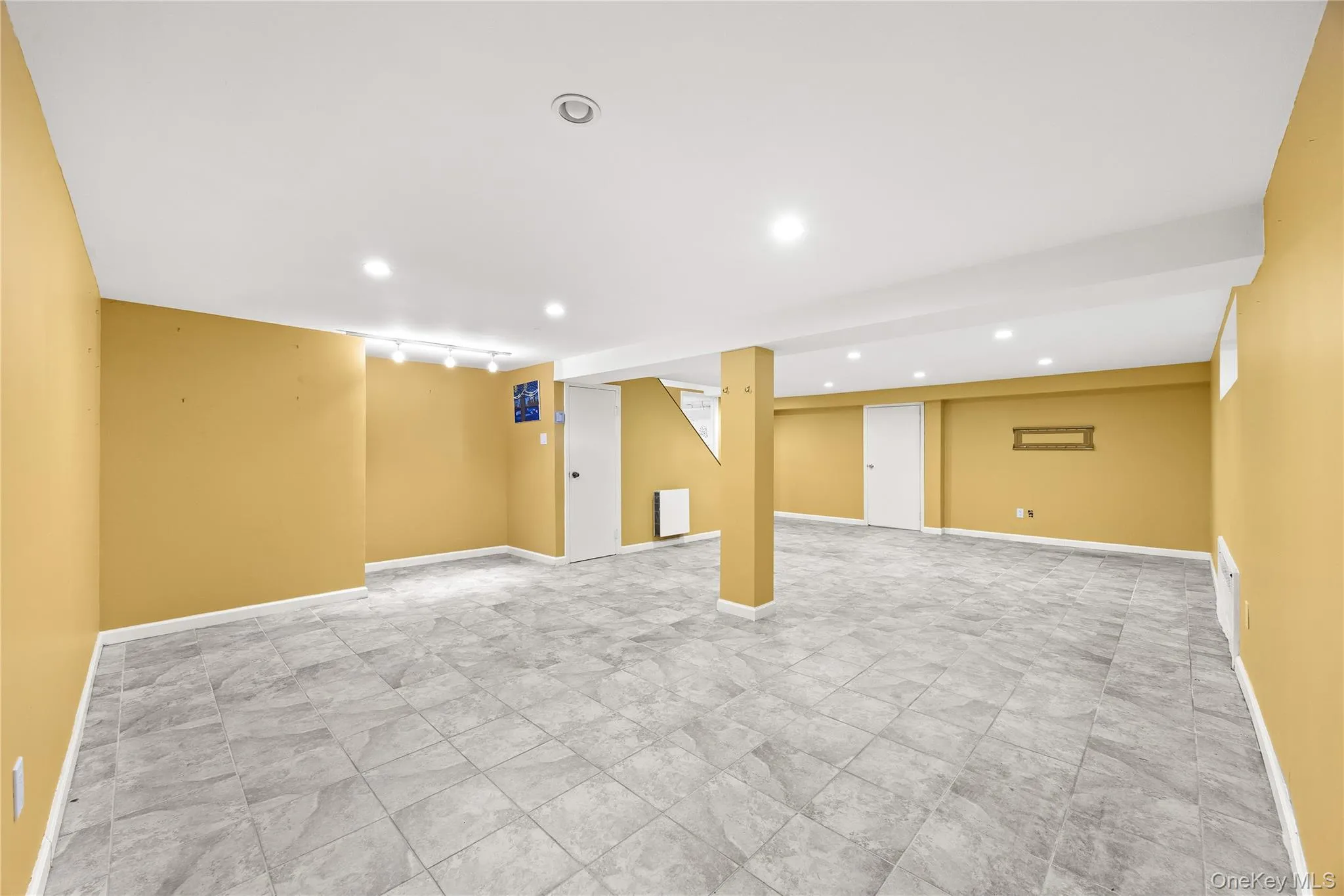 Finished basement with recessed lighting Finished basement with recessed lighting