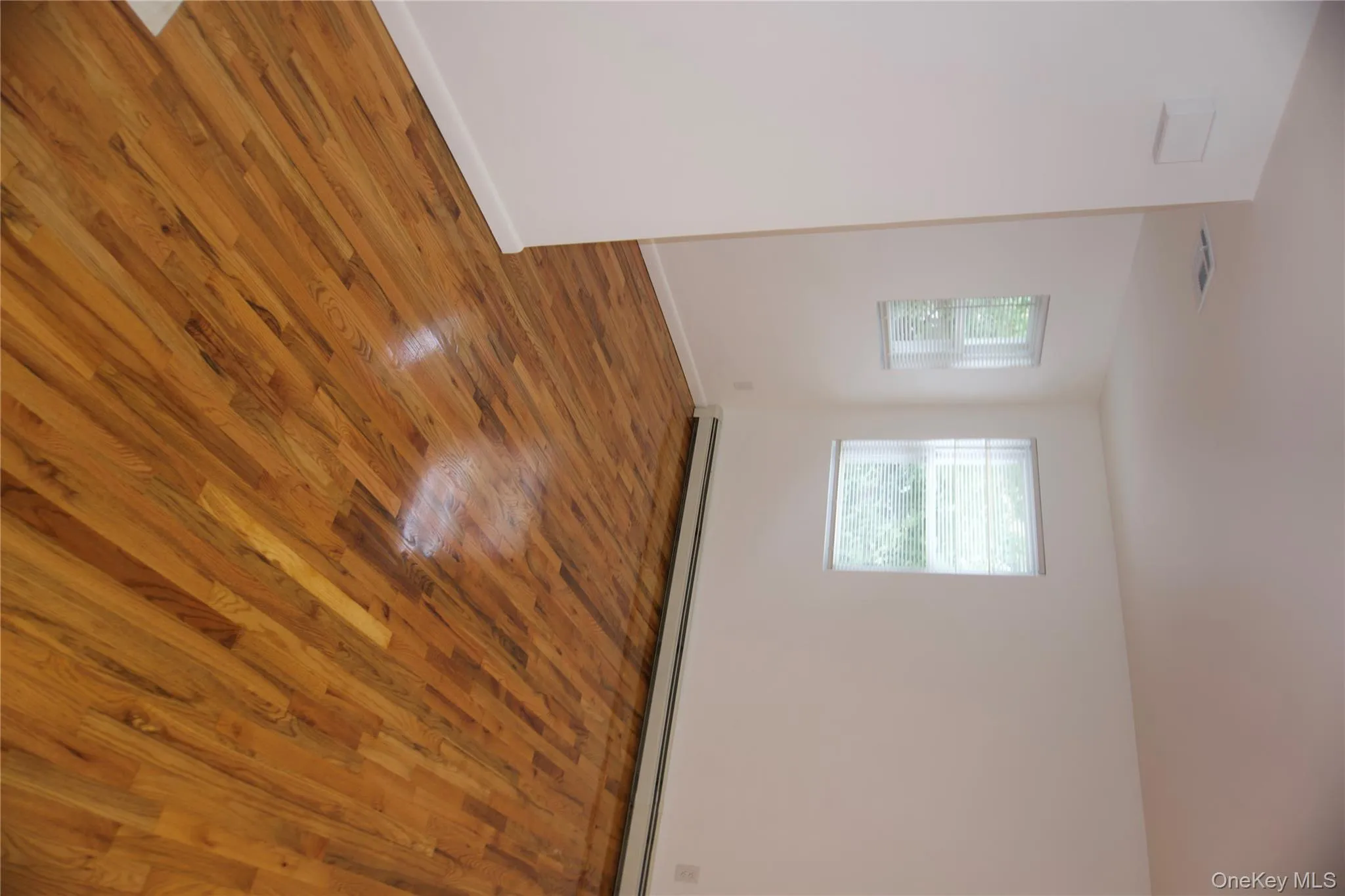 Empty room with wood finished floors and a baseboard radiator Empty room with wood finished floors and a baseboard radiator