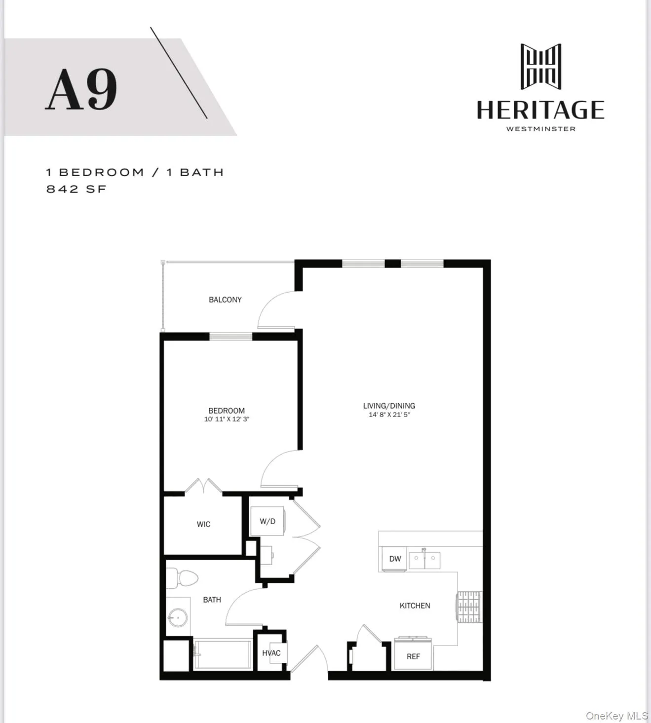A9- ONE BEDROOM, ONE BATHROOM approx 842 sq ft A9- ONE BEDROOM, ONE BATHROOM approx 842 sq ft
