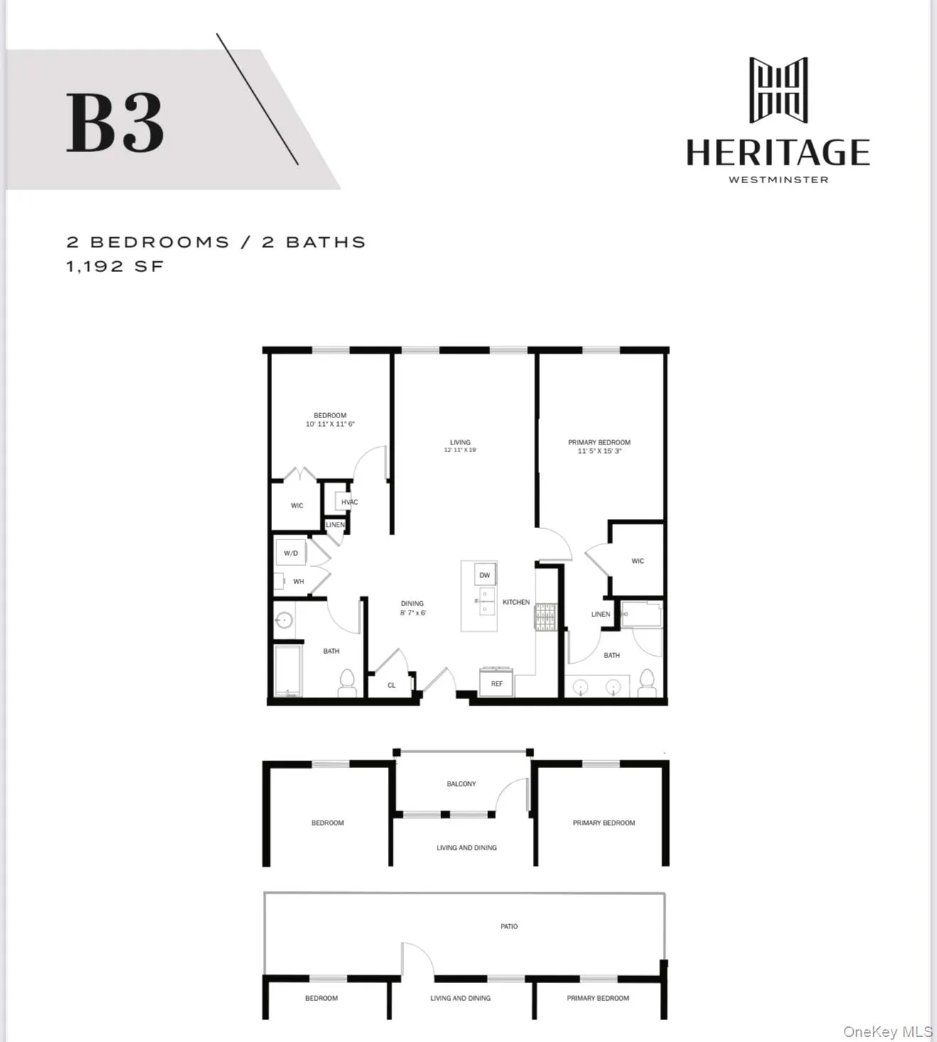B3- 2 BEDROOM, 2 BATHROOM approx 1192 sq ft B3- 2 BEDROOM, 2 BATHROOM approx 1192 sq ft