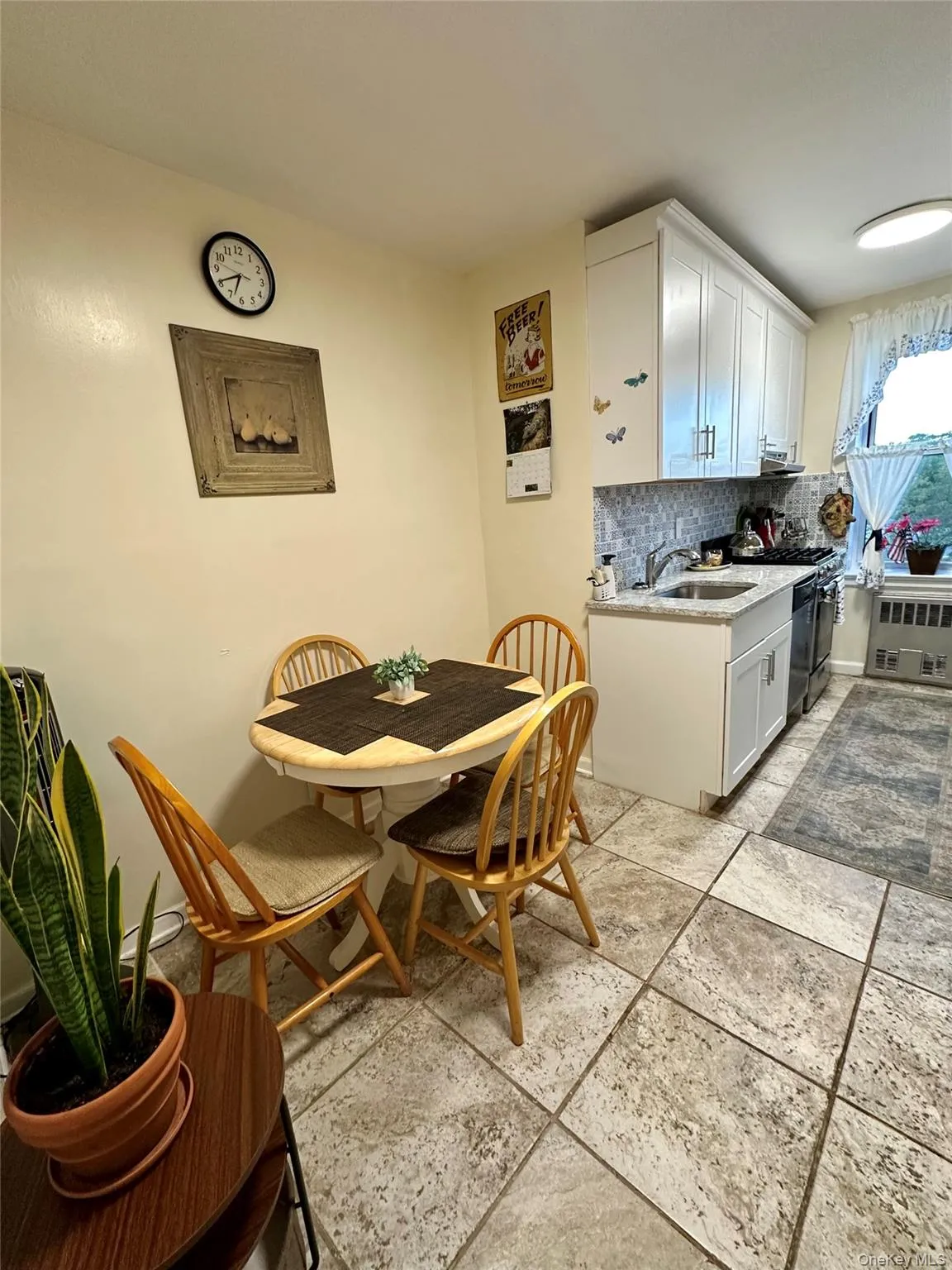 Dining space with radiator Dining space with radiator