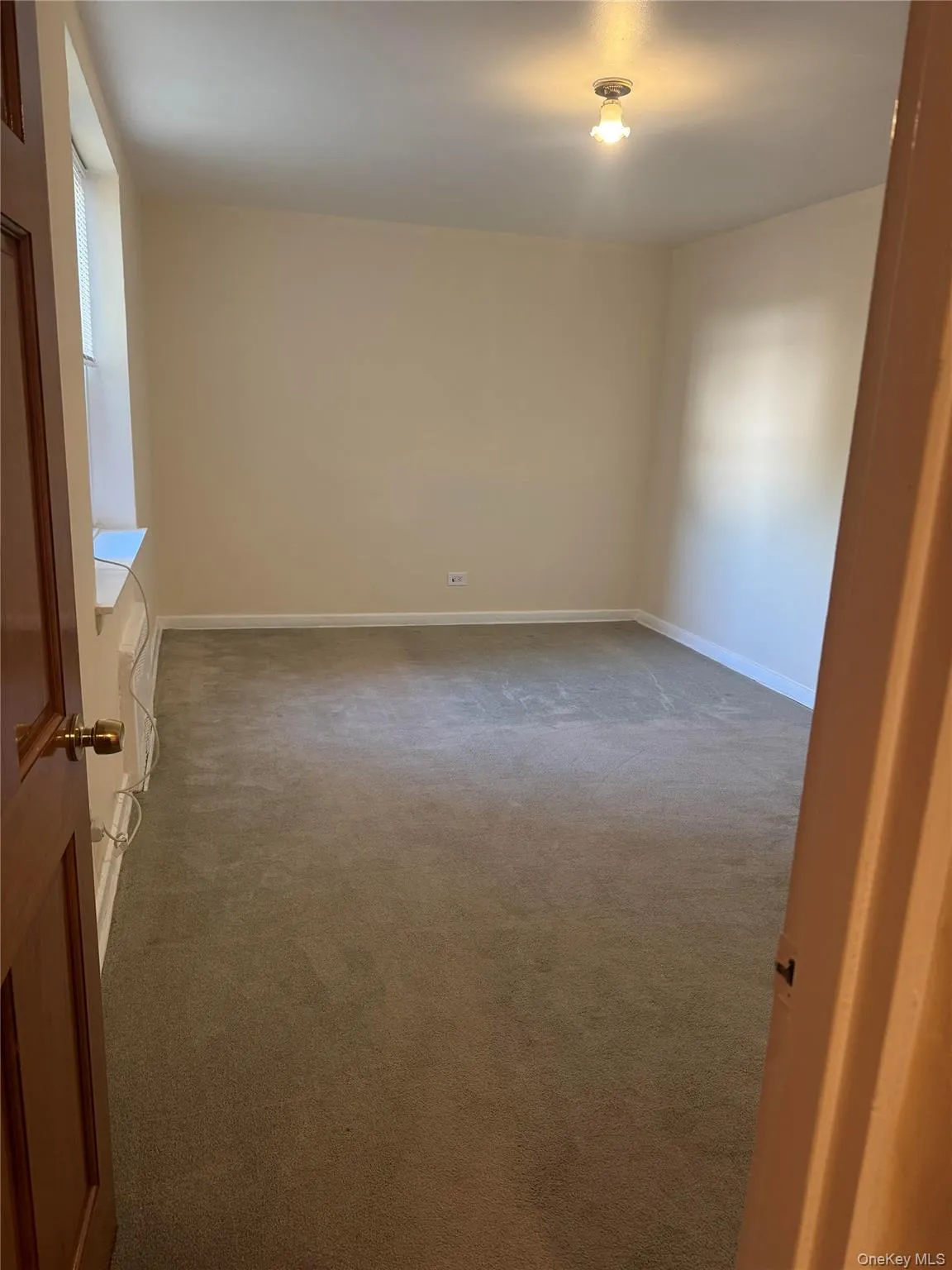 Spare room featuring light colored carpet and baseboards Spare room featuring light colored carpet and baseboards