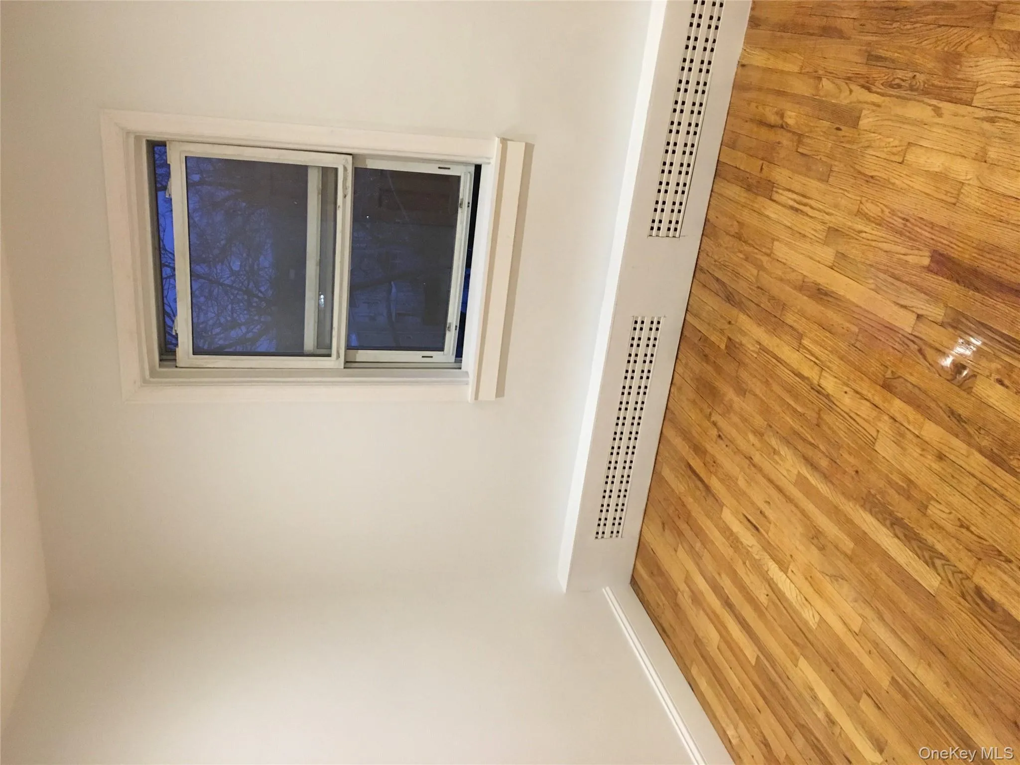 Spare room featuring a baseboard heating unit and light wood-style floors Spare room featuring a baseboard heating unit and light wood-style floors