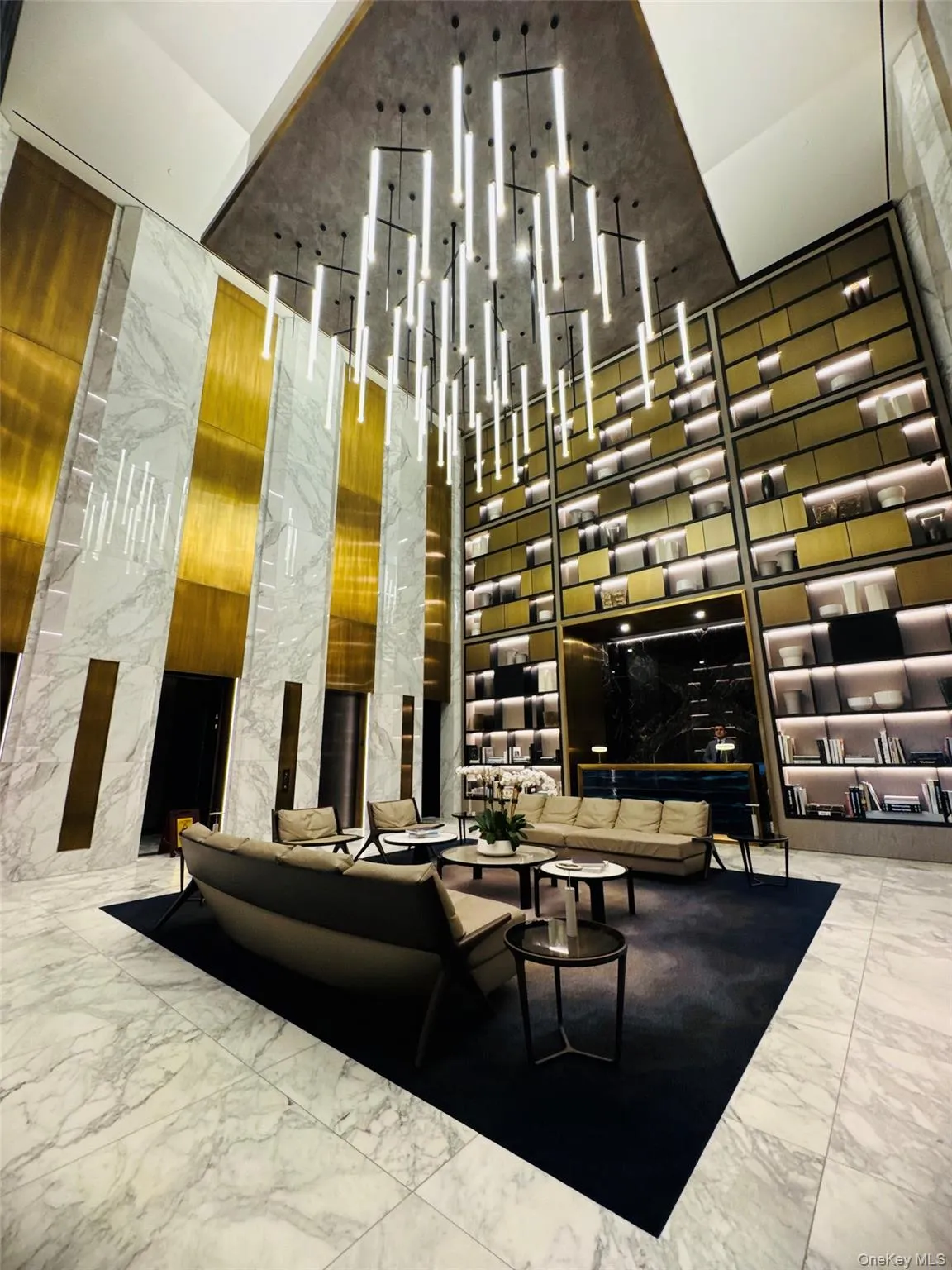 Lobby with a towering ceiling Lobby with a towering ceiling