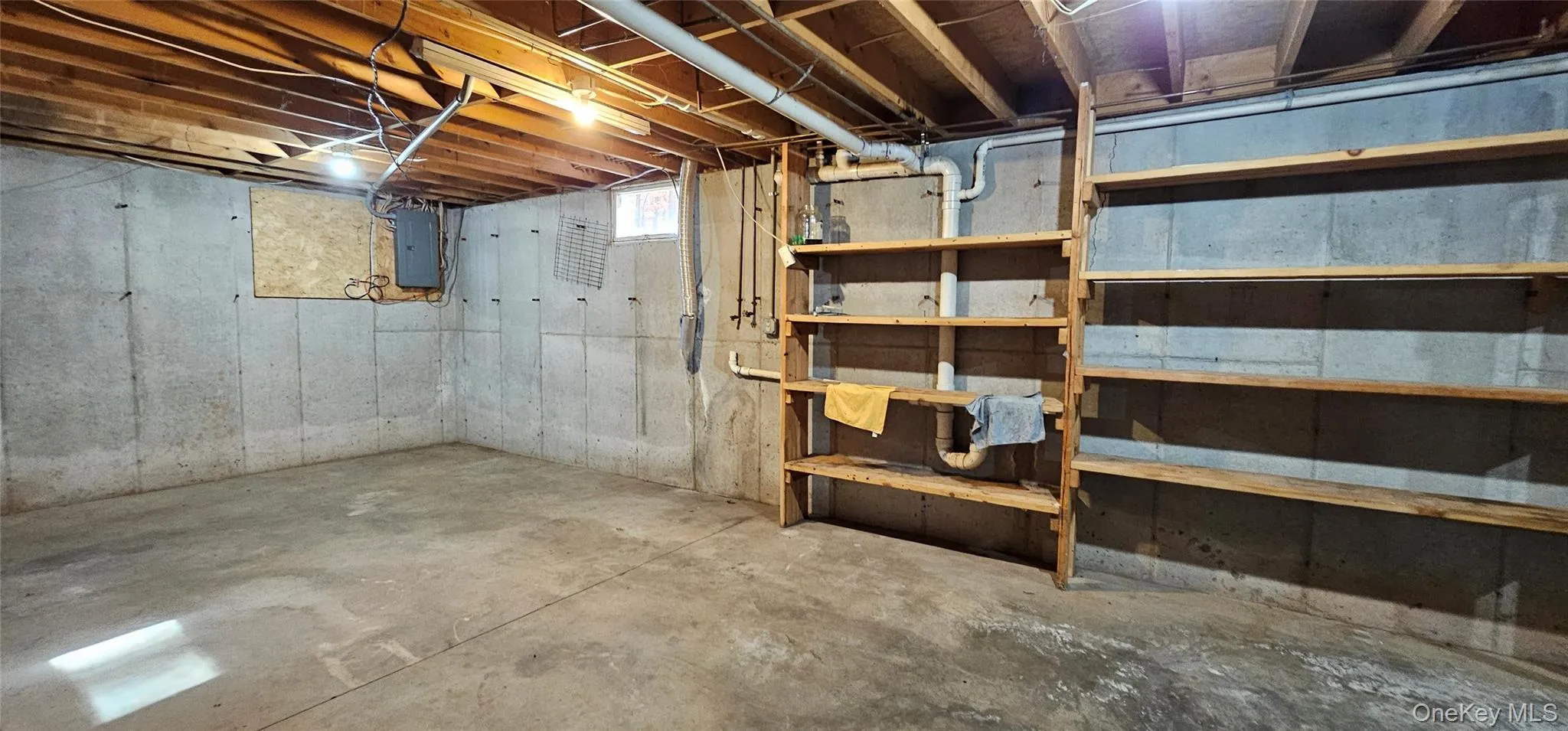 Basement featuring electric panel Basement featuring electric panel