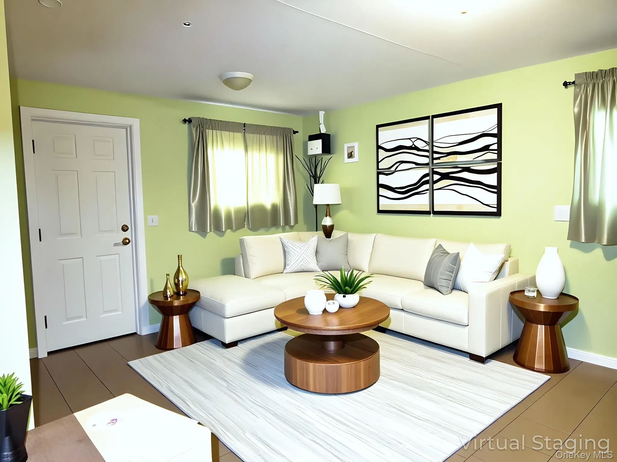 Living room with baseboards and wood finished floors Living room with baseboards and wood finished floors