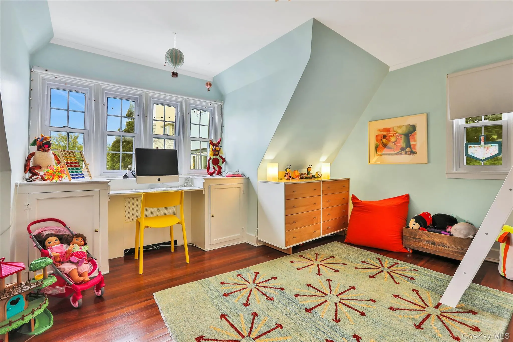Bedroom with hardwood floors and crown molding Bedroom with hardwood floors and crown molding