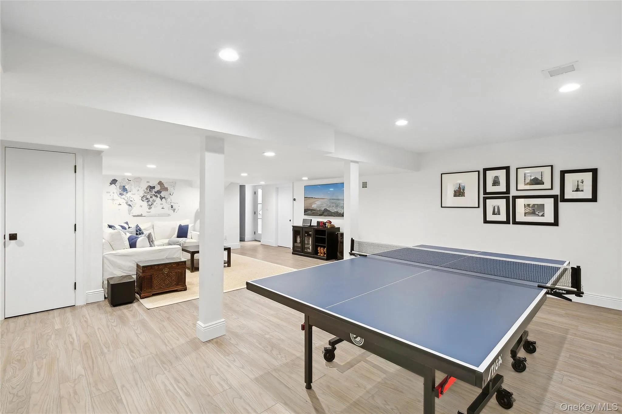 Playroom featuring recessed lighting and light wood finished floors Playroom featuring recessed lighting and light wood finished floors