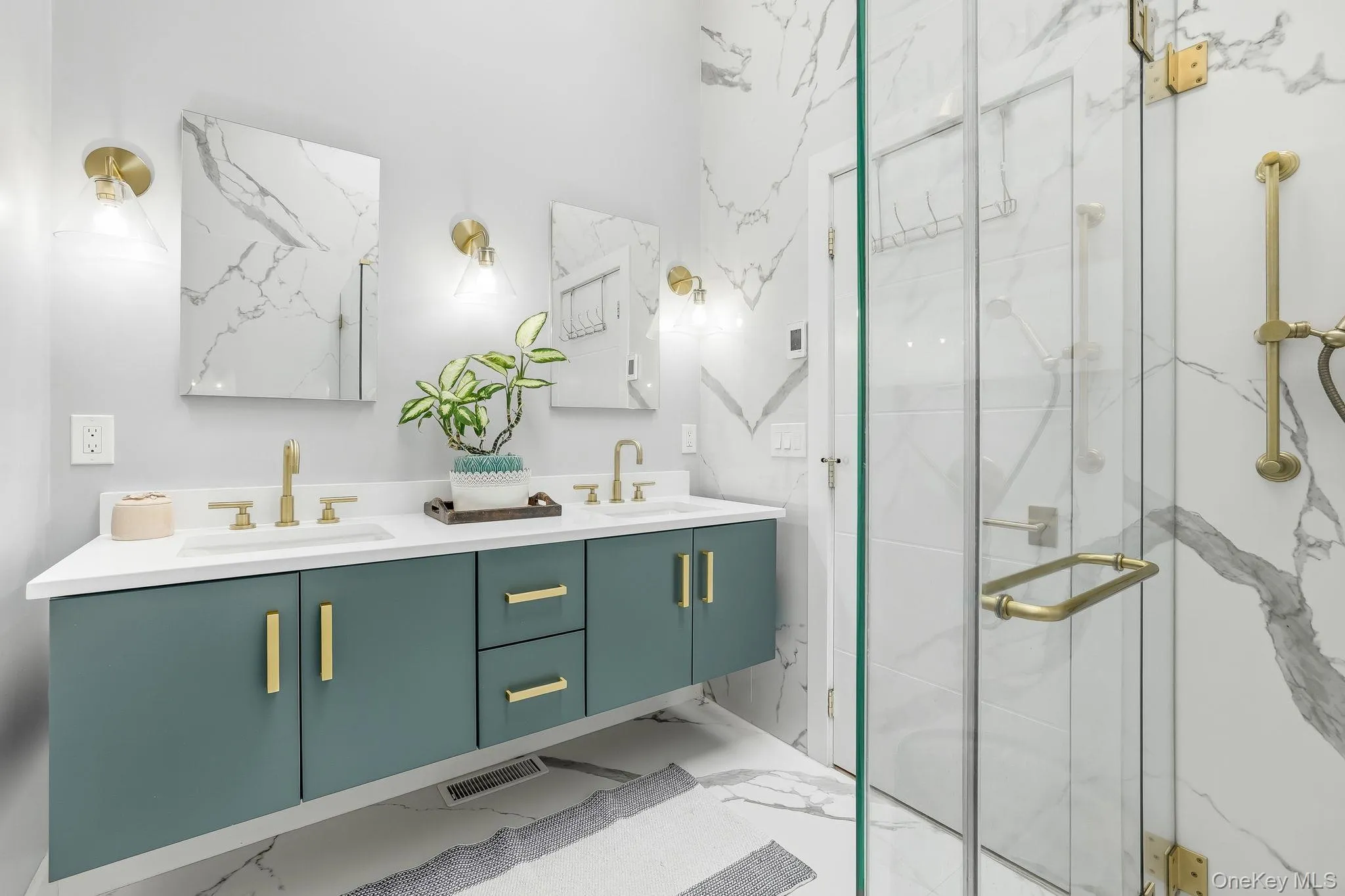 With Dual Vanity and Glass Enclosed Shower With Dual Vanity and Glass Enclosed Shower