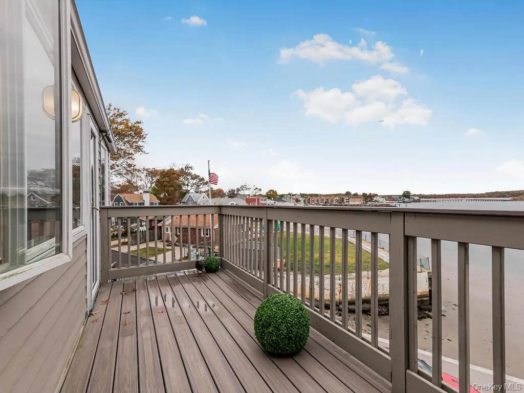 Private Trex balcony with Long Island Sound waterfront view Private Trex balcony with Long Island Sound waterfront view