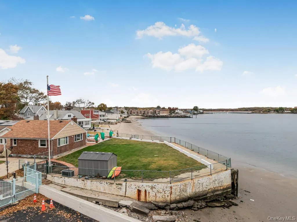 Waterfront view of Long Island Sound and private resident only beach Waterfront view of Long Island Sound and private resident only beach