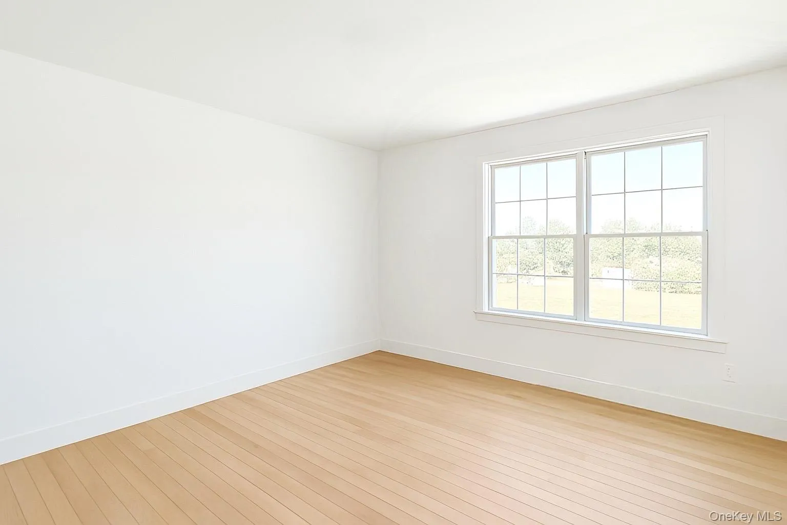 Unfurnished room with baseboards and light wood-style flooring Unfurnished room with baseboards and light wood-style flooring