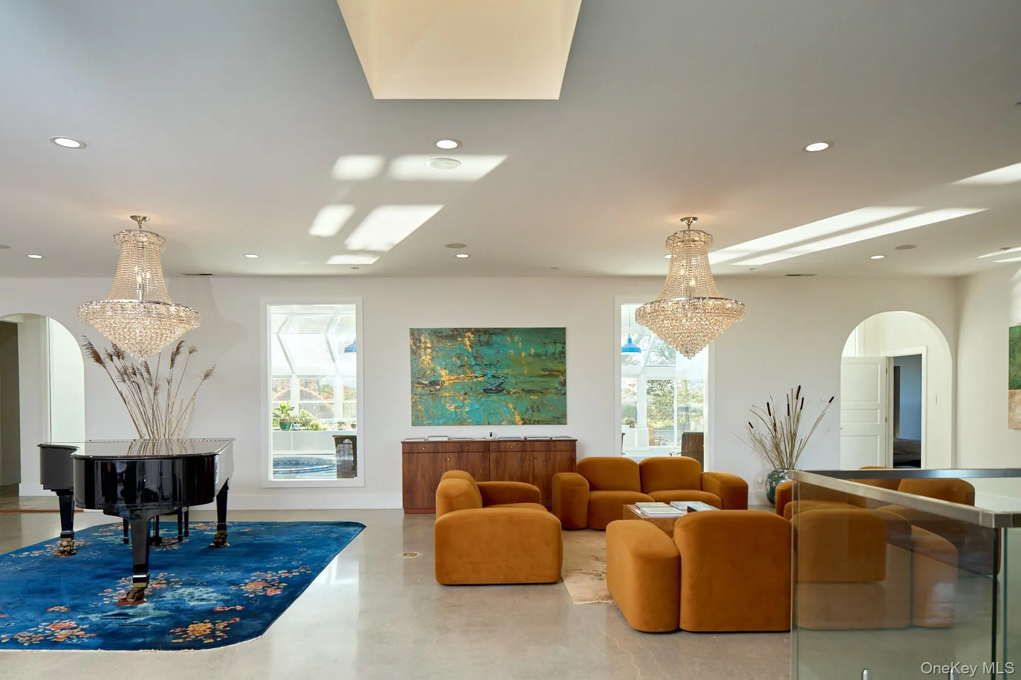 Lobby with recessed lighting Lobby with recessed lighting