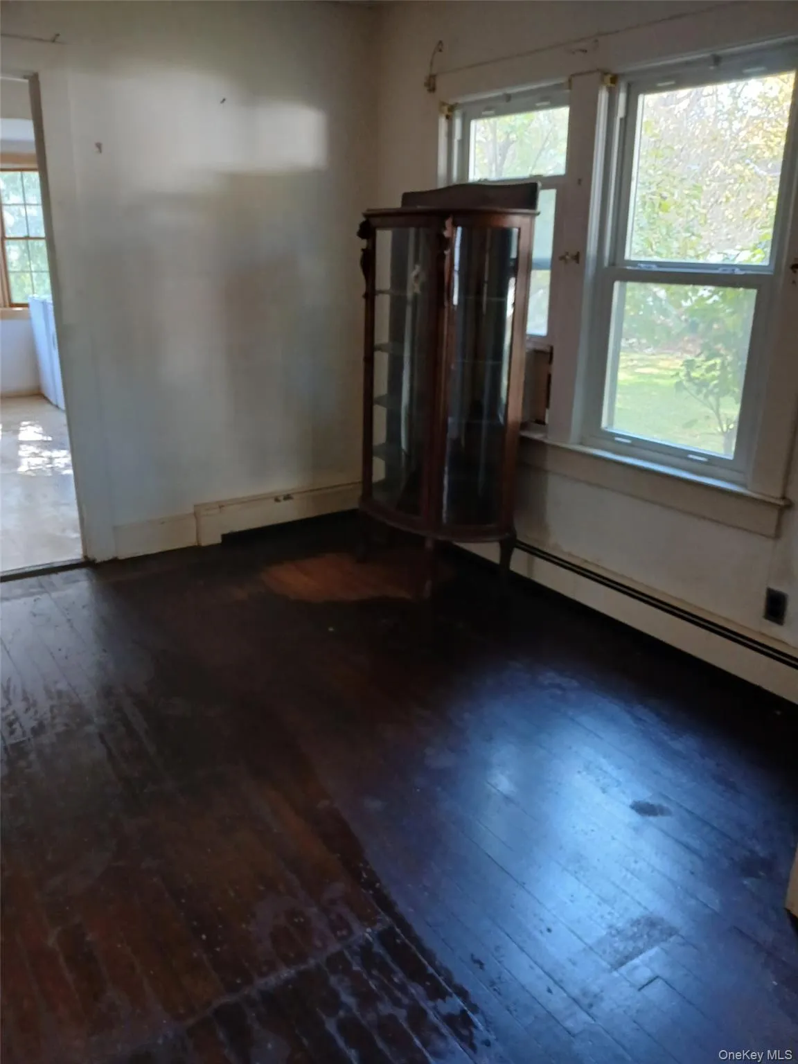 Spare room with dark wood-type flooring and healthy amount of natural light Spare room with dark wood-type flooring and healthy amount of natural light
