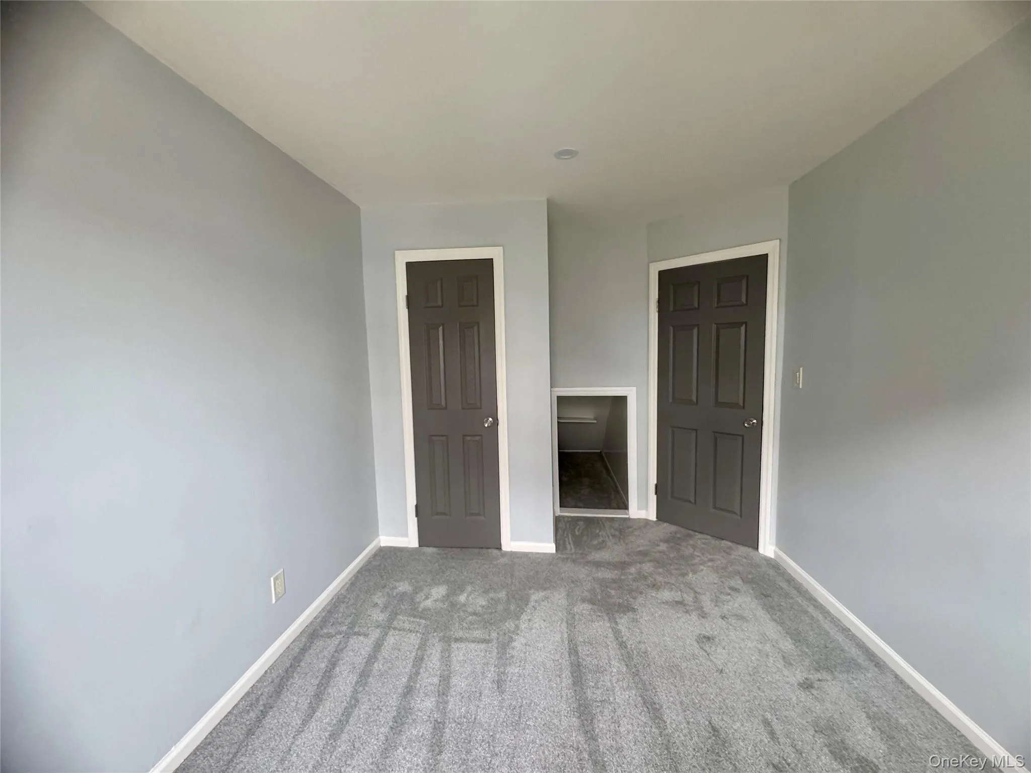 Unfurnished third bedroom with carpet flooring and a closet Unfurnished third bedroom with carpet flooring and a closet