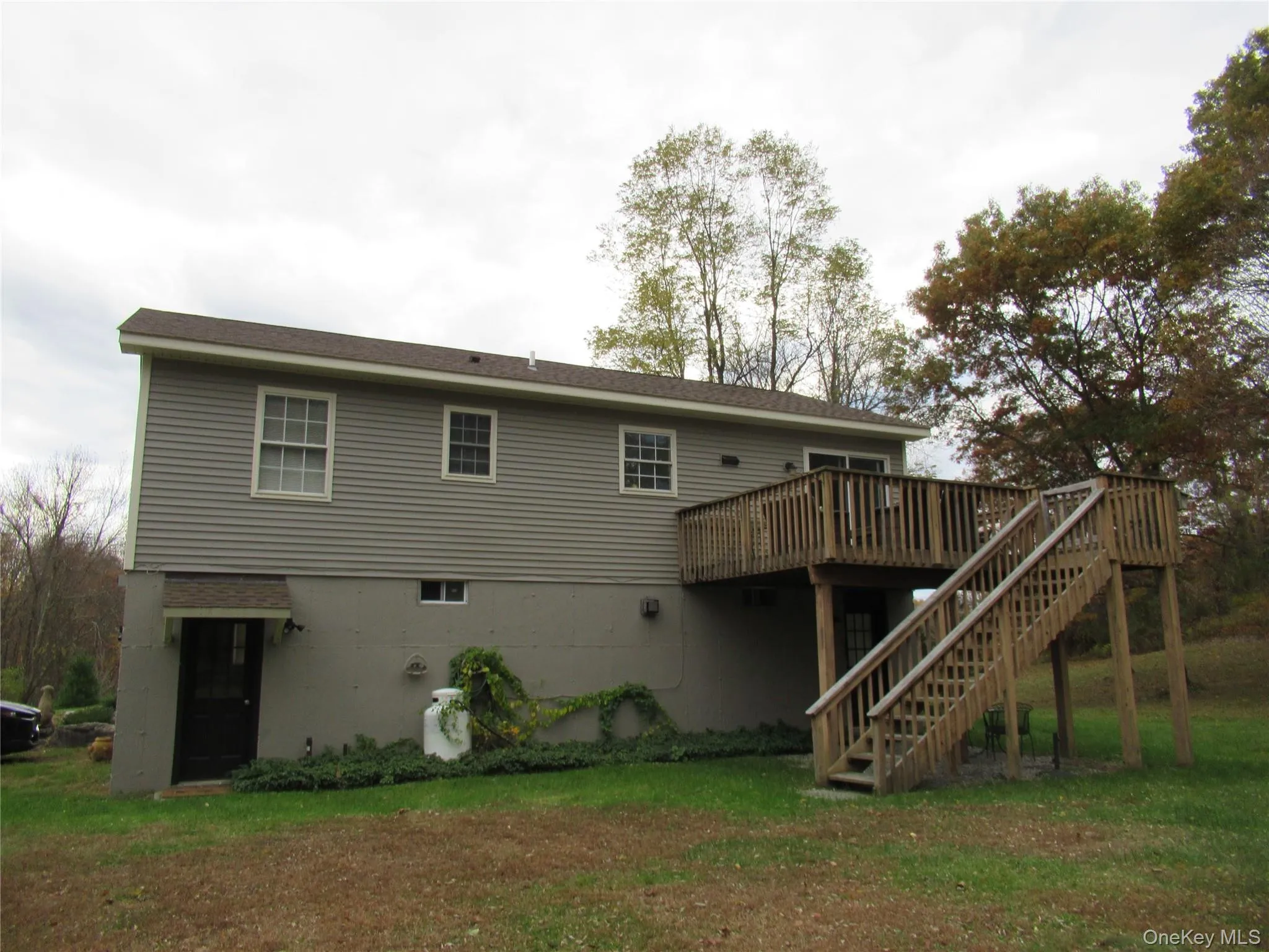 Stairs leading to large, open lawn area Stairs leading to large, open lawn area