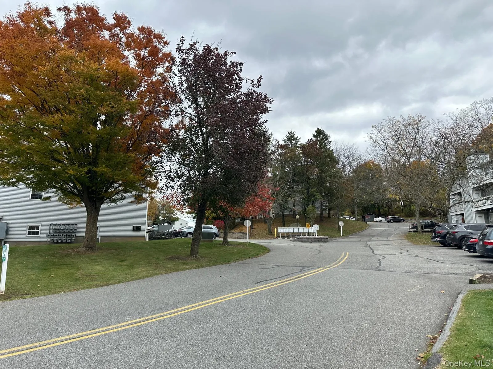 View of asphalt road with a residential view View of asphalt road with a residential view
