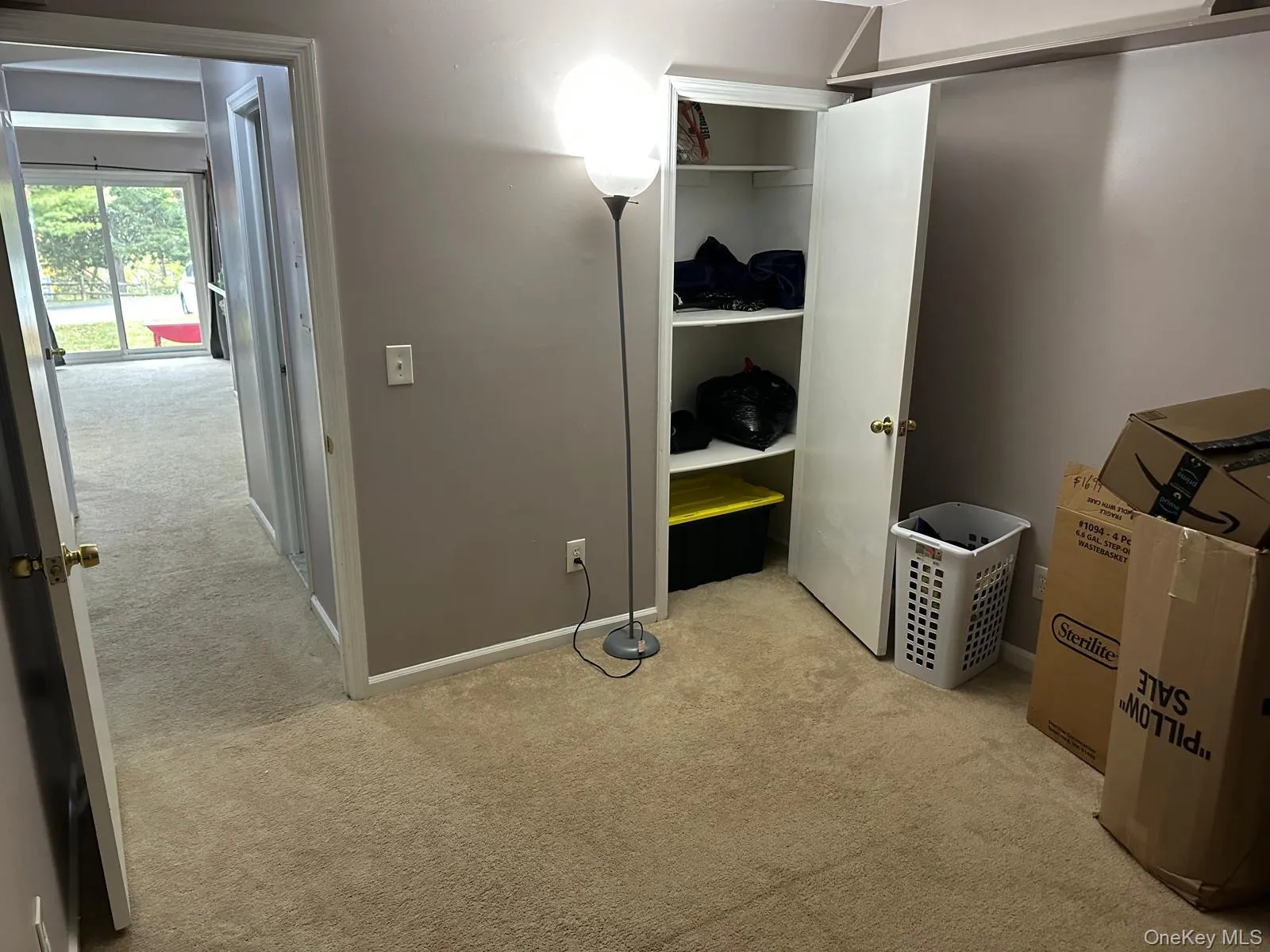 Unfurnished bedroom featuring light colored carpet and a closet Unfurnished bedroom featuring light colored carpet and a closet