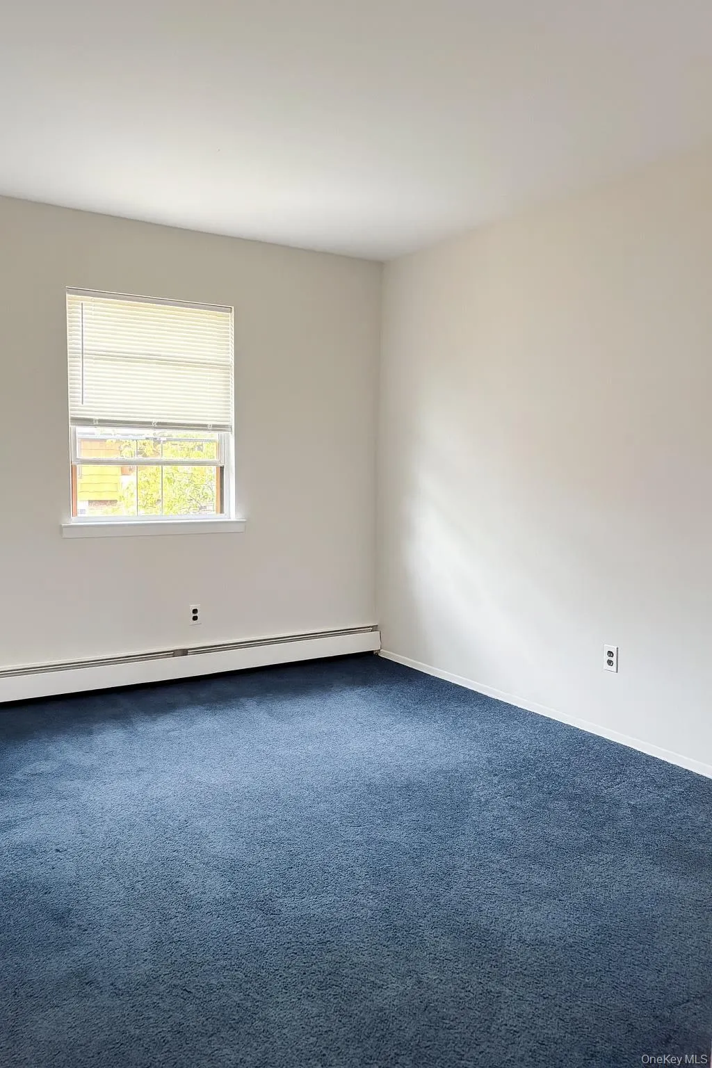 Spare room featuring carpet floors and baseboard heating Spare room featuring carpet floors and baseboard heating