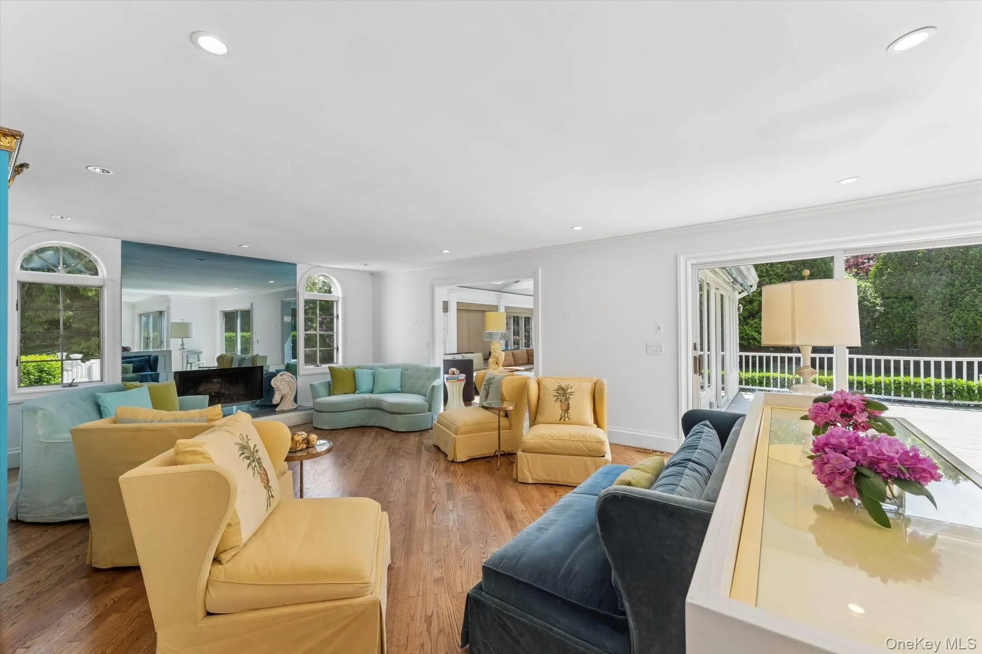 Living area featuring recessed lighting, wood finished floors Living area featuring recessed lighting, wood finished floors