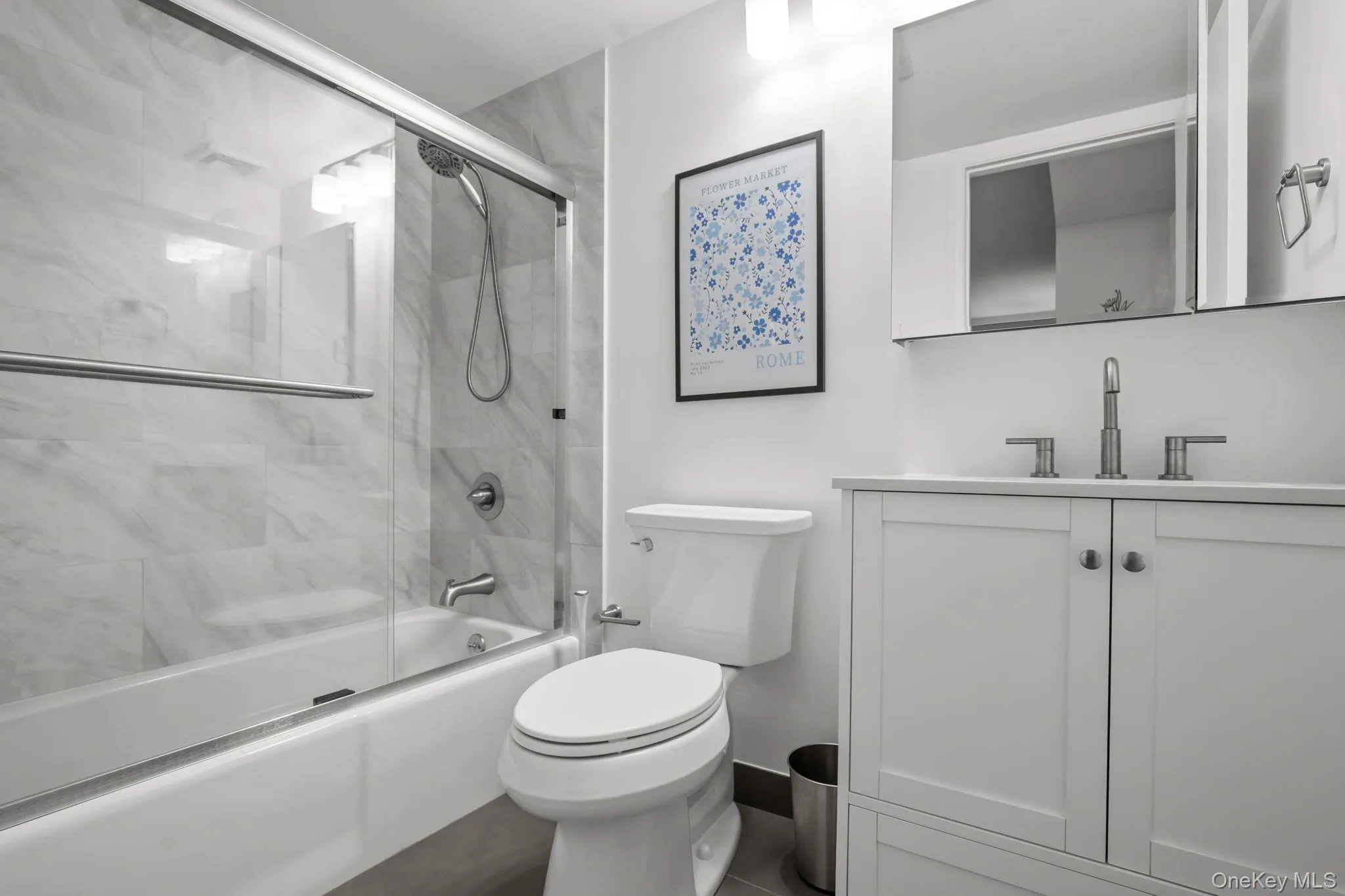 Bright and contemporary, the primary bath combines fresh design with high-end finishes for a spa-inspired retreat. Bright and contemporary, the primary bath combines fresh design with high-end finishes for a spa-inspired retreat.