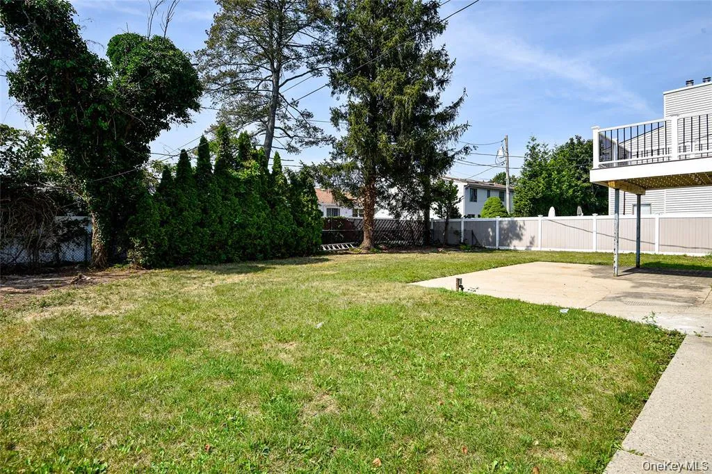 Fenced backyard with a patio Fenced backyard with a patio