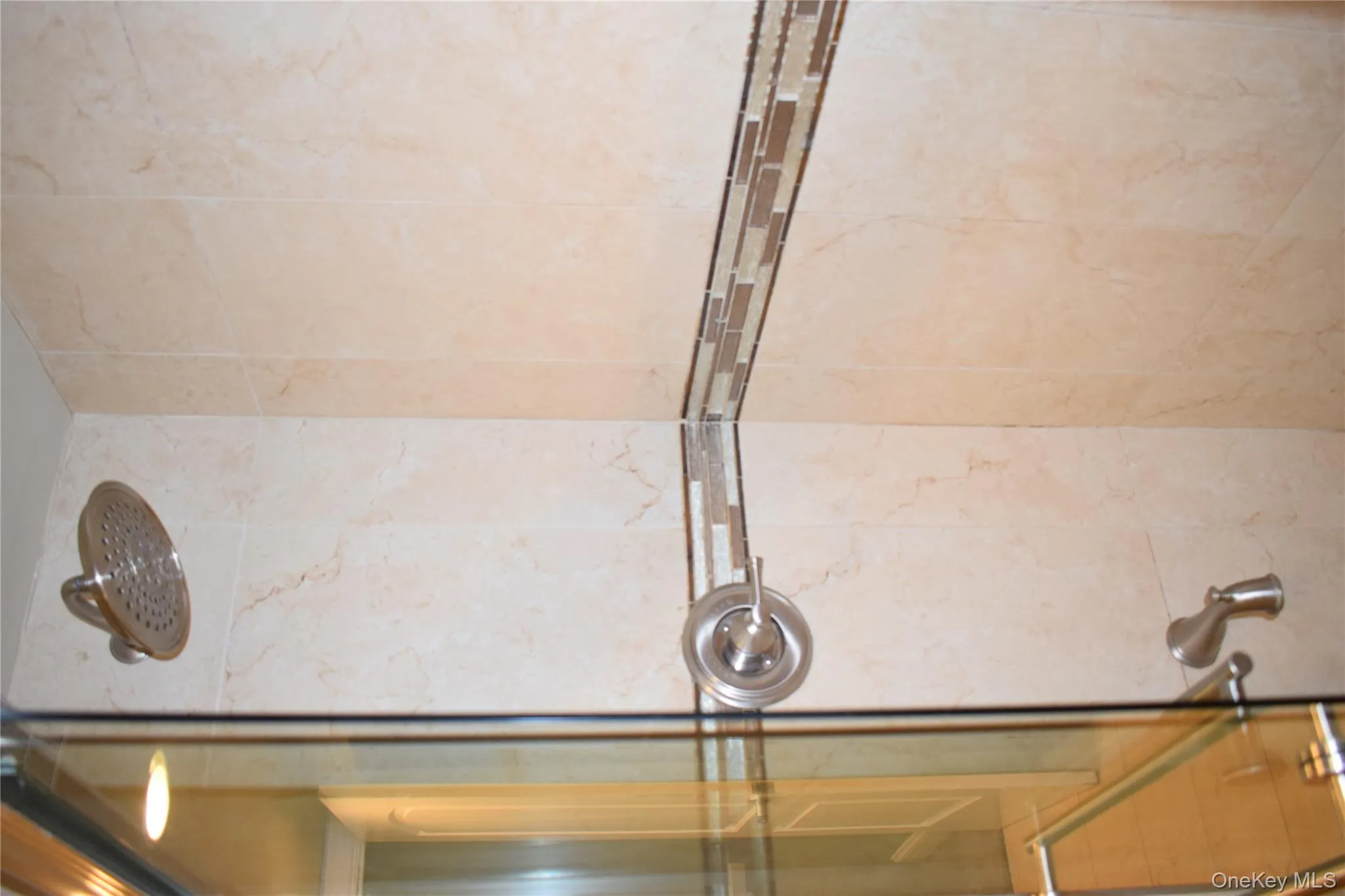 Bathroom view of tiled shower Bathroom view of tiled shower