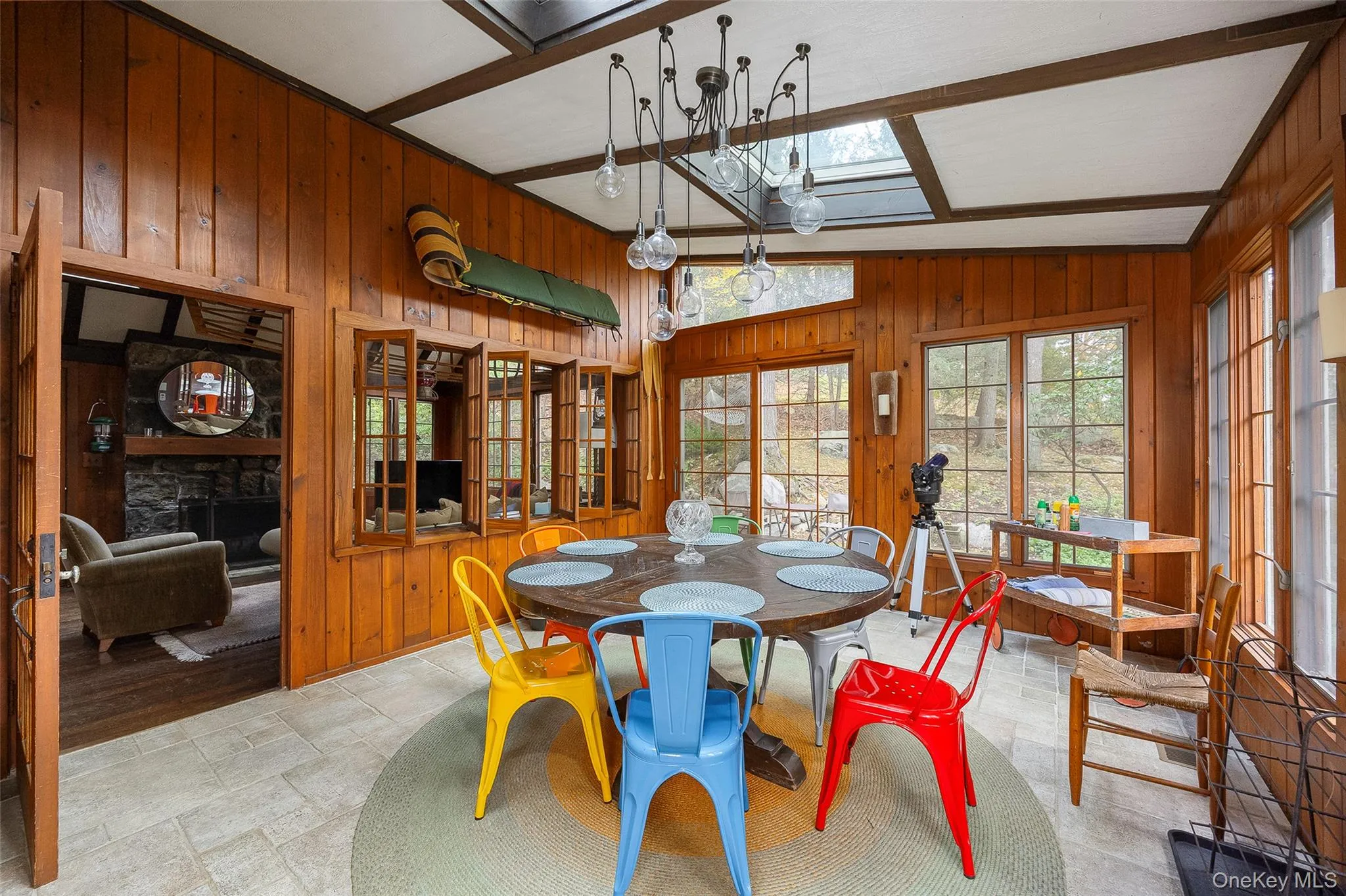 Dining area featuring a skylight Dining area featuring a skylight