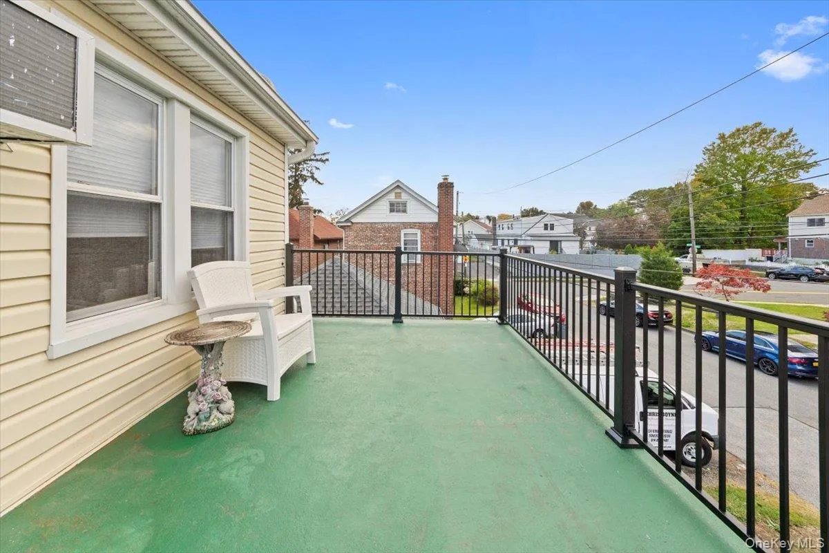 Balcony with a residential view Balcony with a residential view