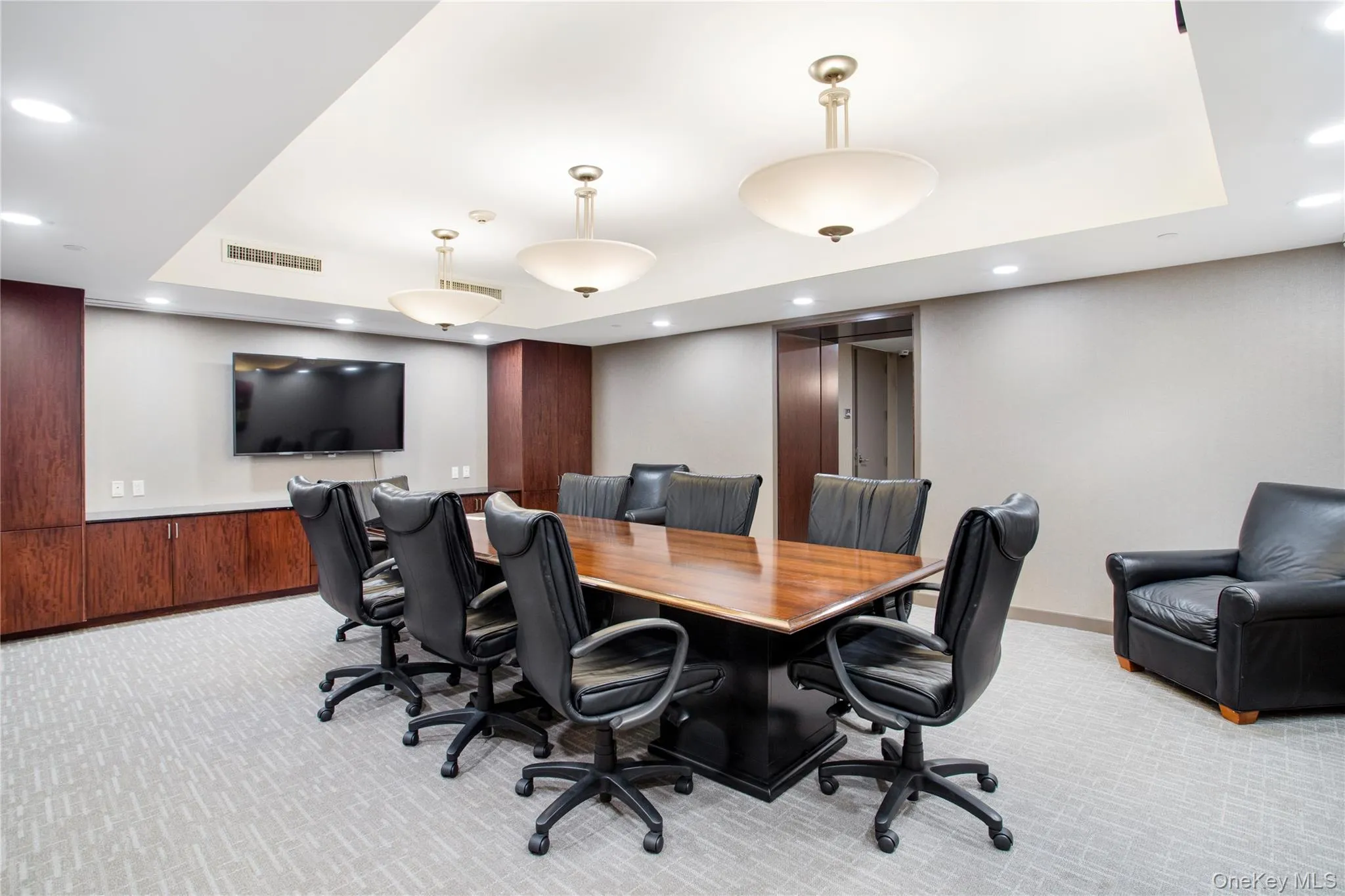 Office area with recessed lighting Office area with recessed lighting