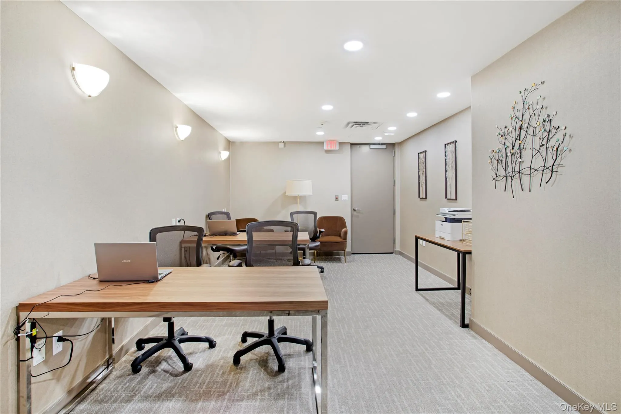 Office space featuring recessed lighting Office space featuring recessed lighting