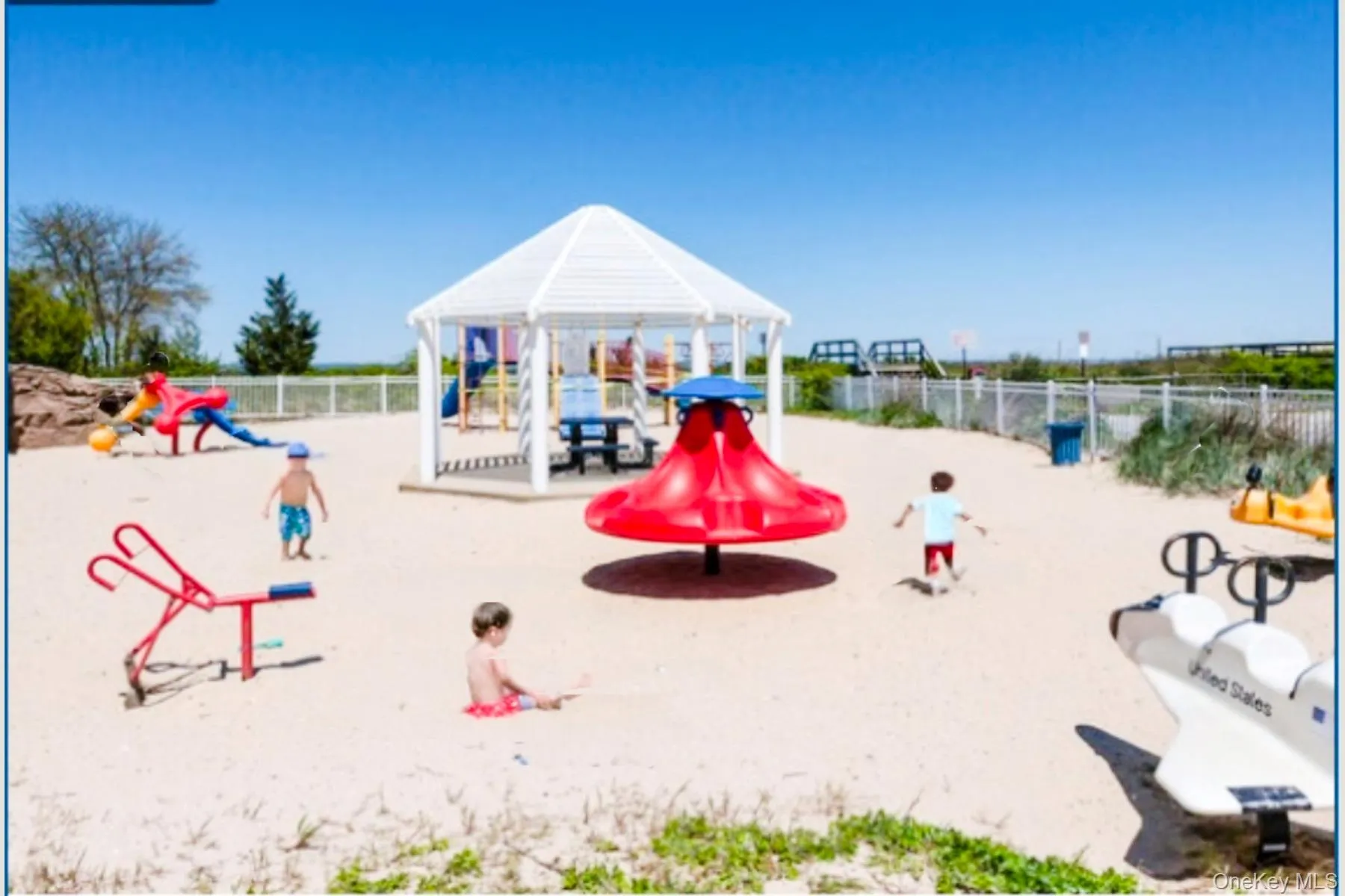 Beach playground, two blocks from the house. Beach playground, two blocks from the house.