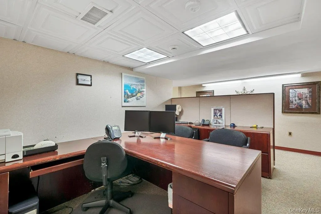 Office space with an ornate ceiling Office space with an ornate ceiling