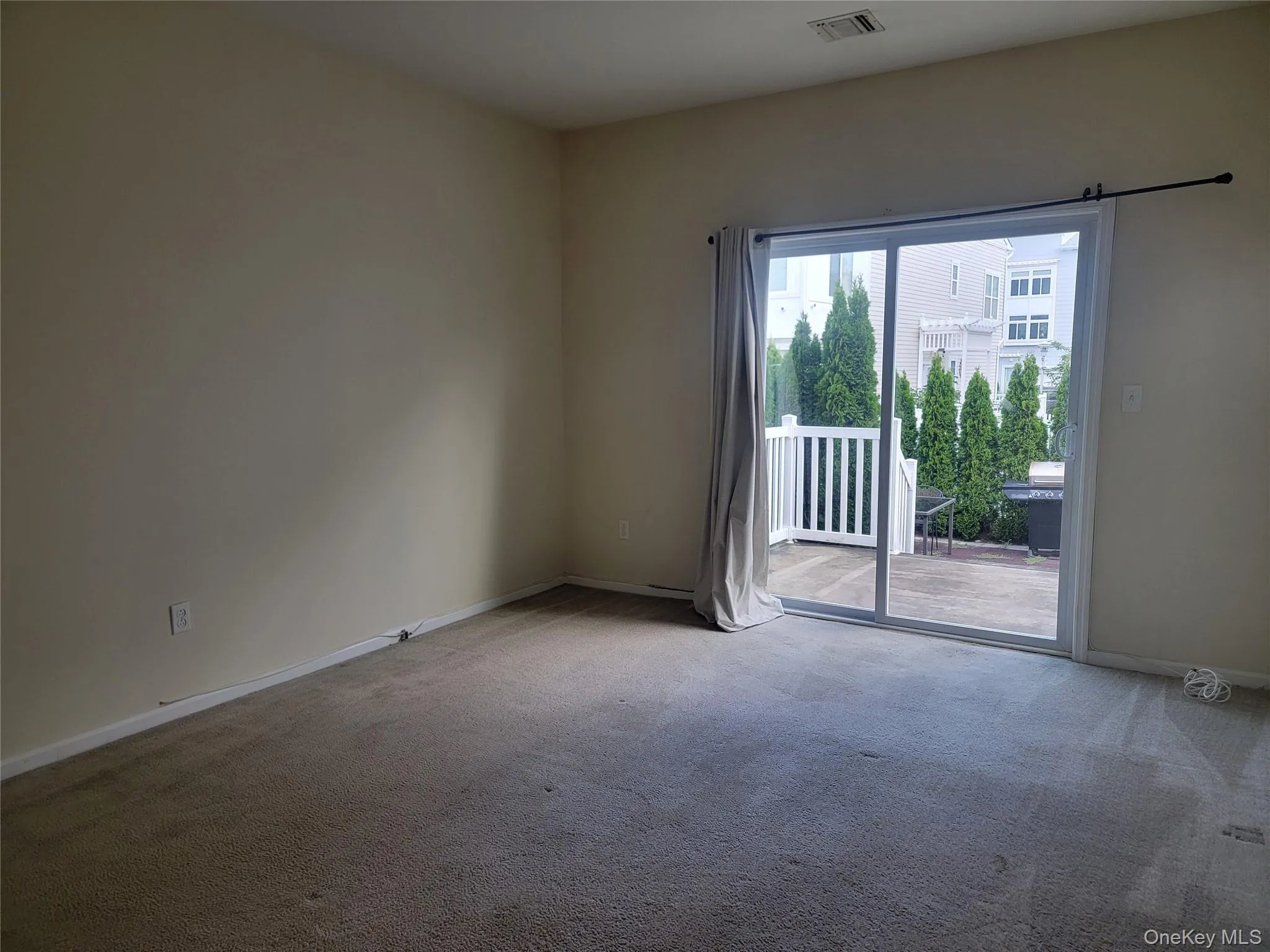 Spare room with light colored carpet and baseboards Spare room with light colored carpet and baseboards
