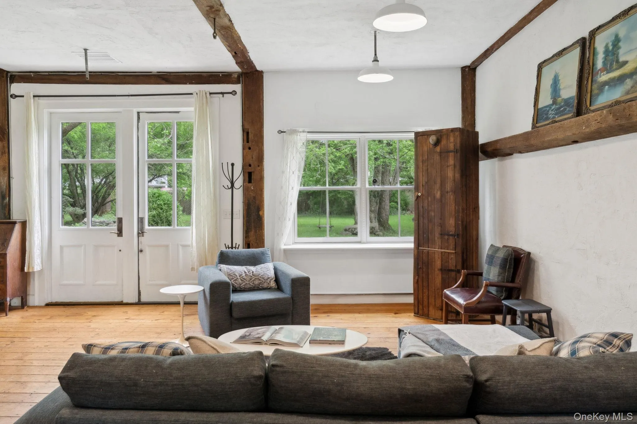 Living room with wood-type flooring and healthy amount of natural light Living room with wood-type flooring and healthy amount of natural light